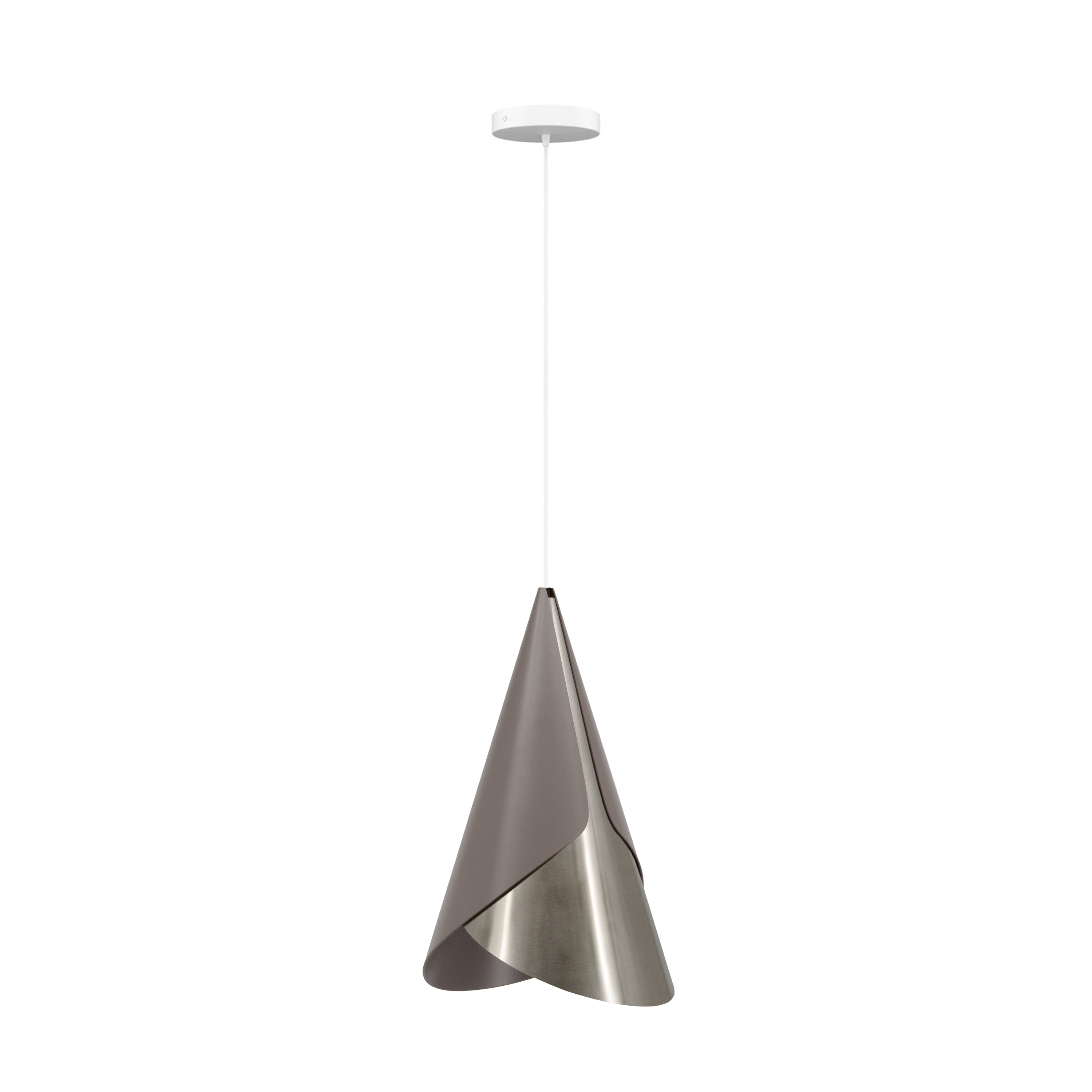 Cornet Pendant: Umber + Steel + White + Canopy