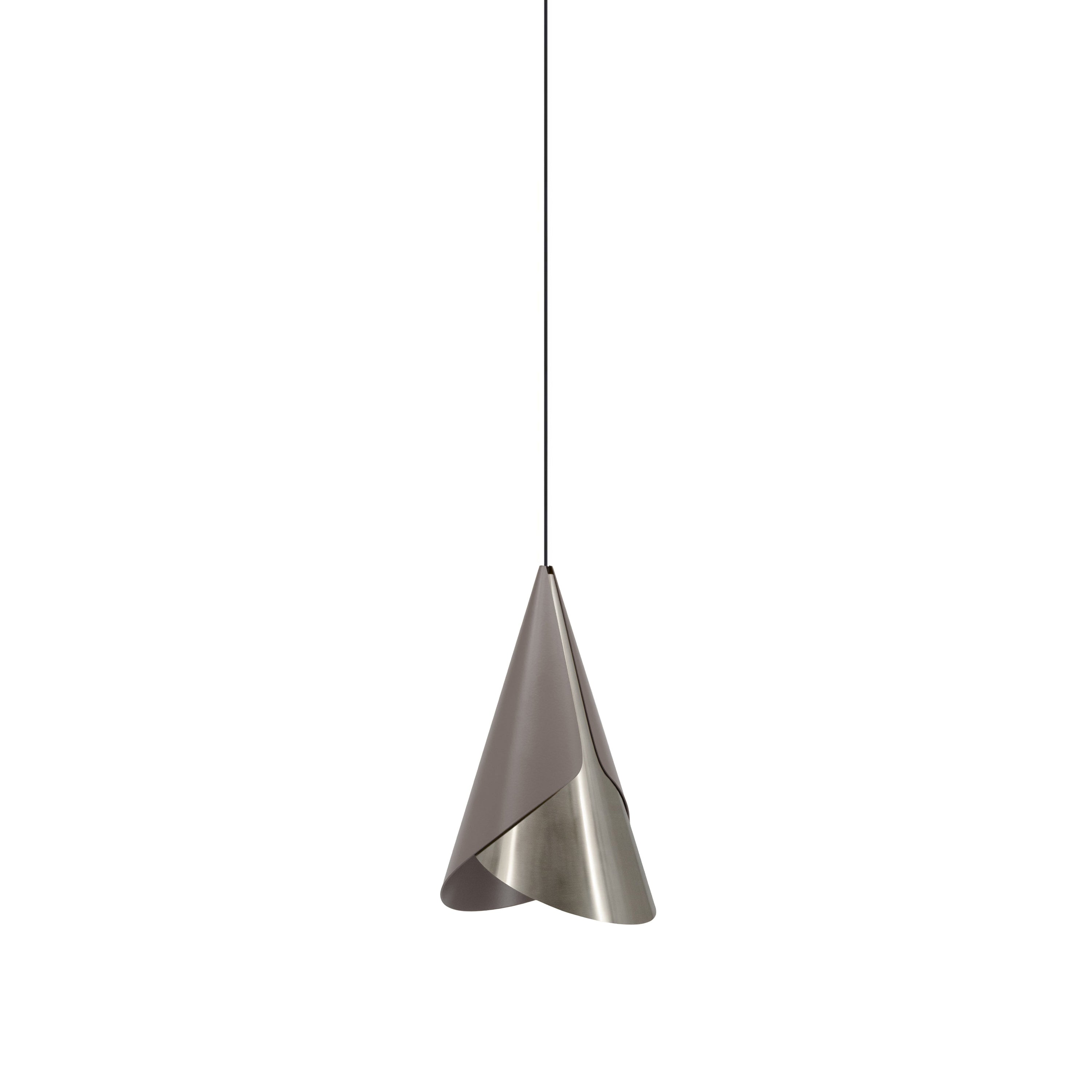Cornet Pendant: Umber + Steel + Black + Plug-in