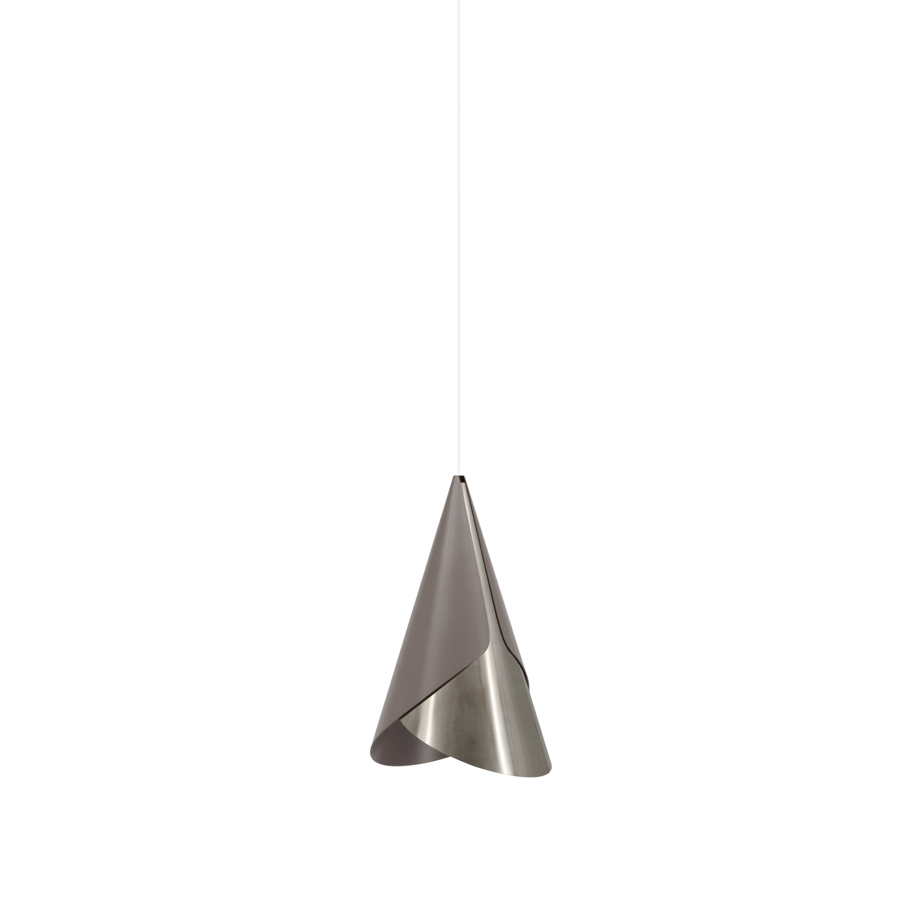 Cornet Pendant: Umber + Steel + White + Plug-in