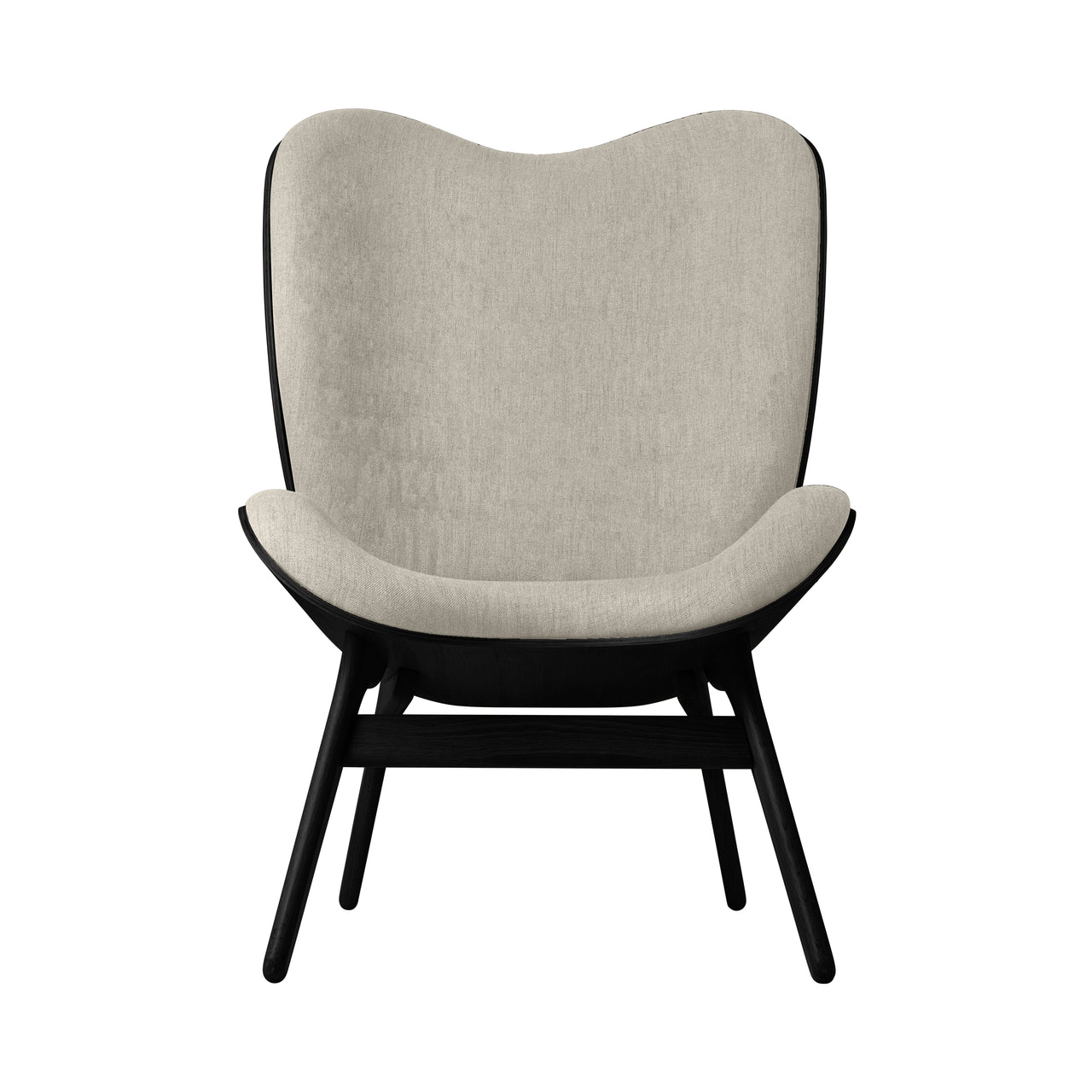 A Conversation Piece Lounge Chair: Tall + Black Oak + White Sands