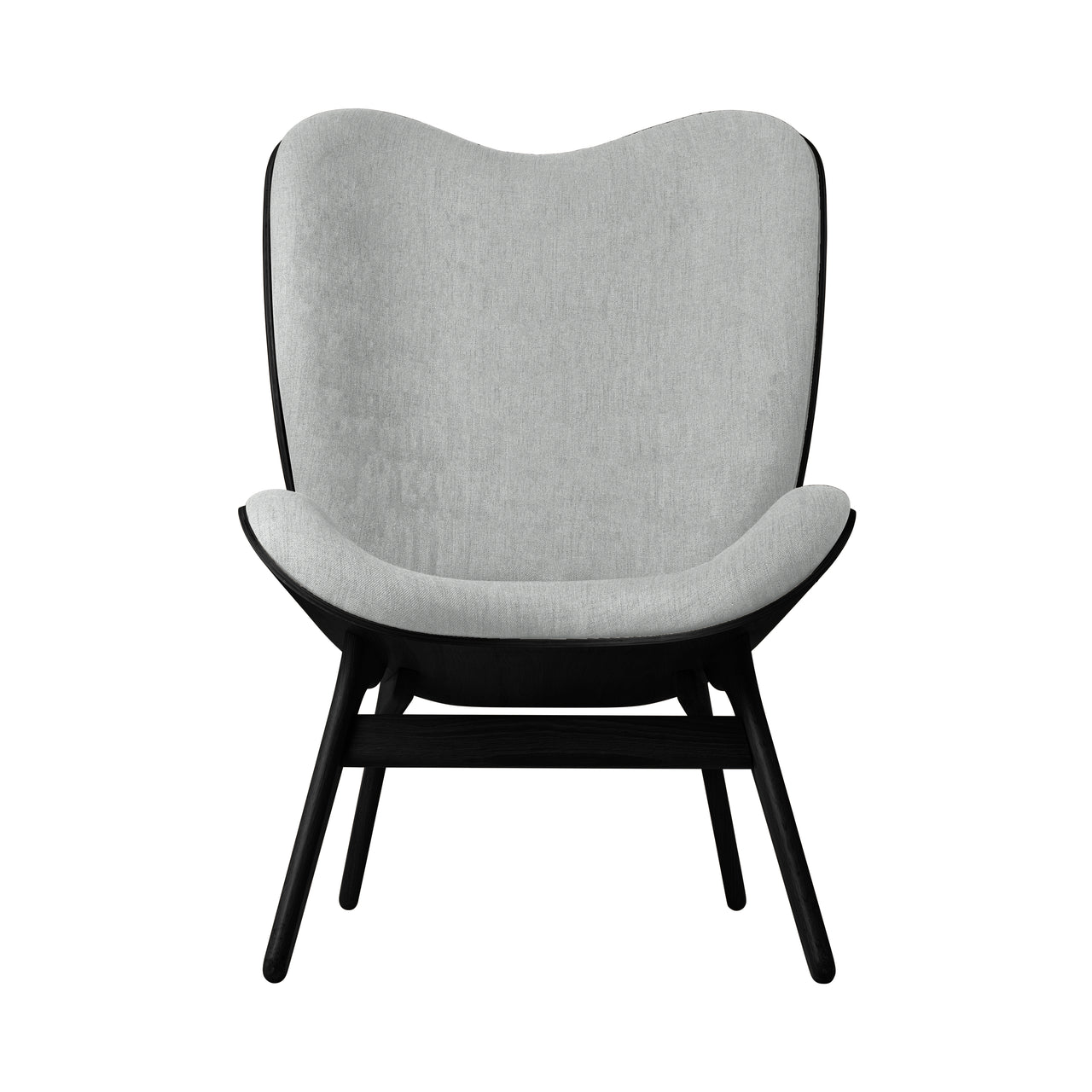 A Conversation Piece Lounge Chair: Tall + Black Oak + Sterling