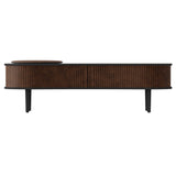 Audacious TV Bench: Black Oak + With Cushion + Hazelnut