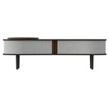 Audacious TV Bench: Dark Oak + Sterling + With Cushion