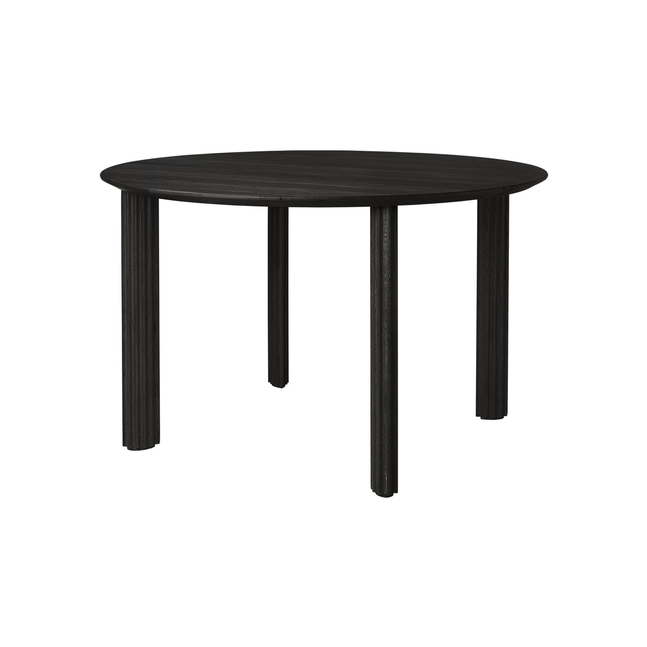 Comfort Circle Dining Table: Ripples + Black Oak