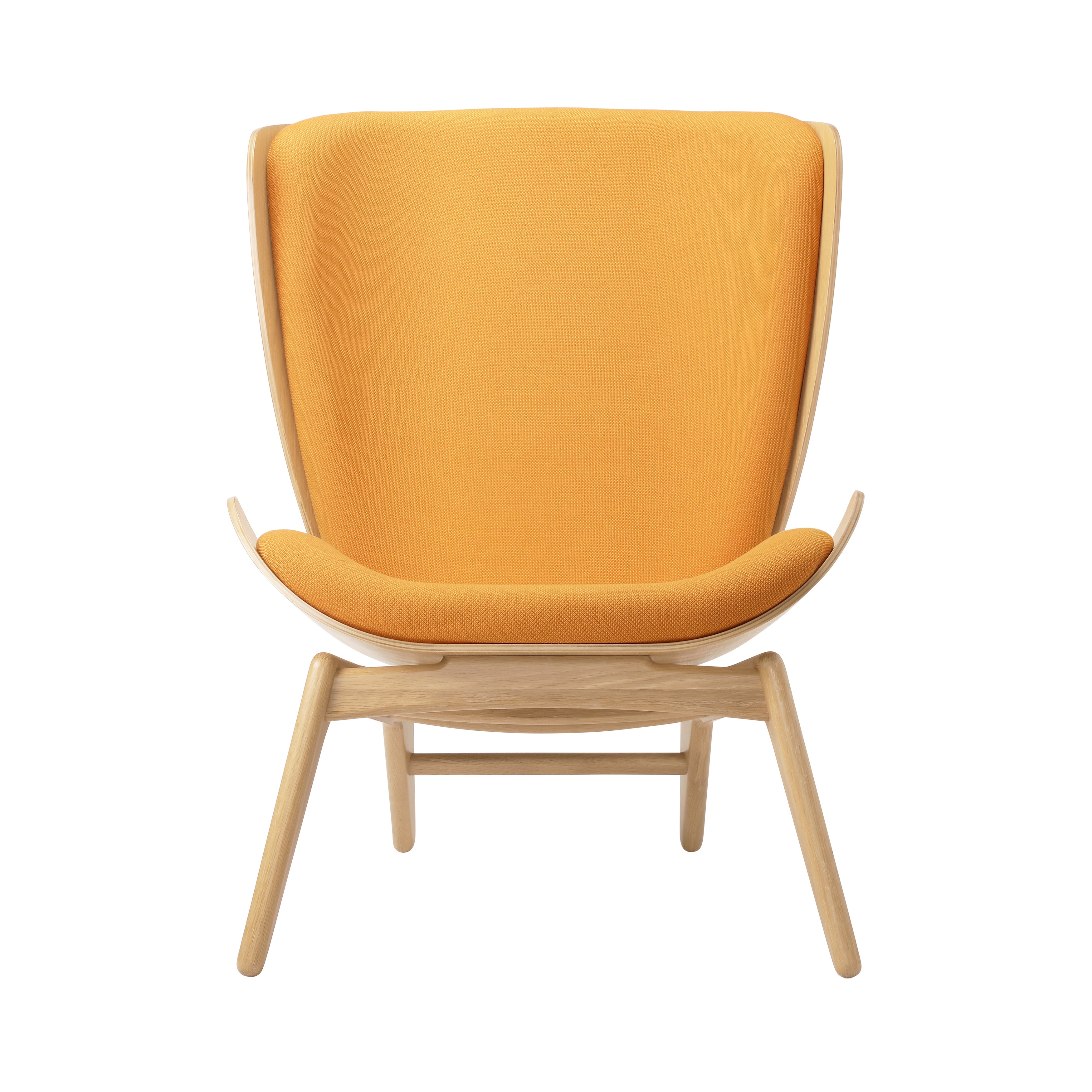 The Reader Wing chair: Oak + Tangerine
