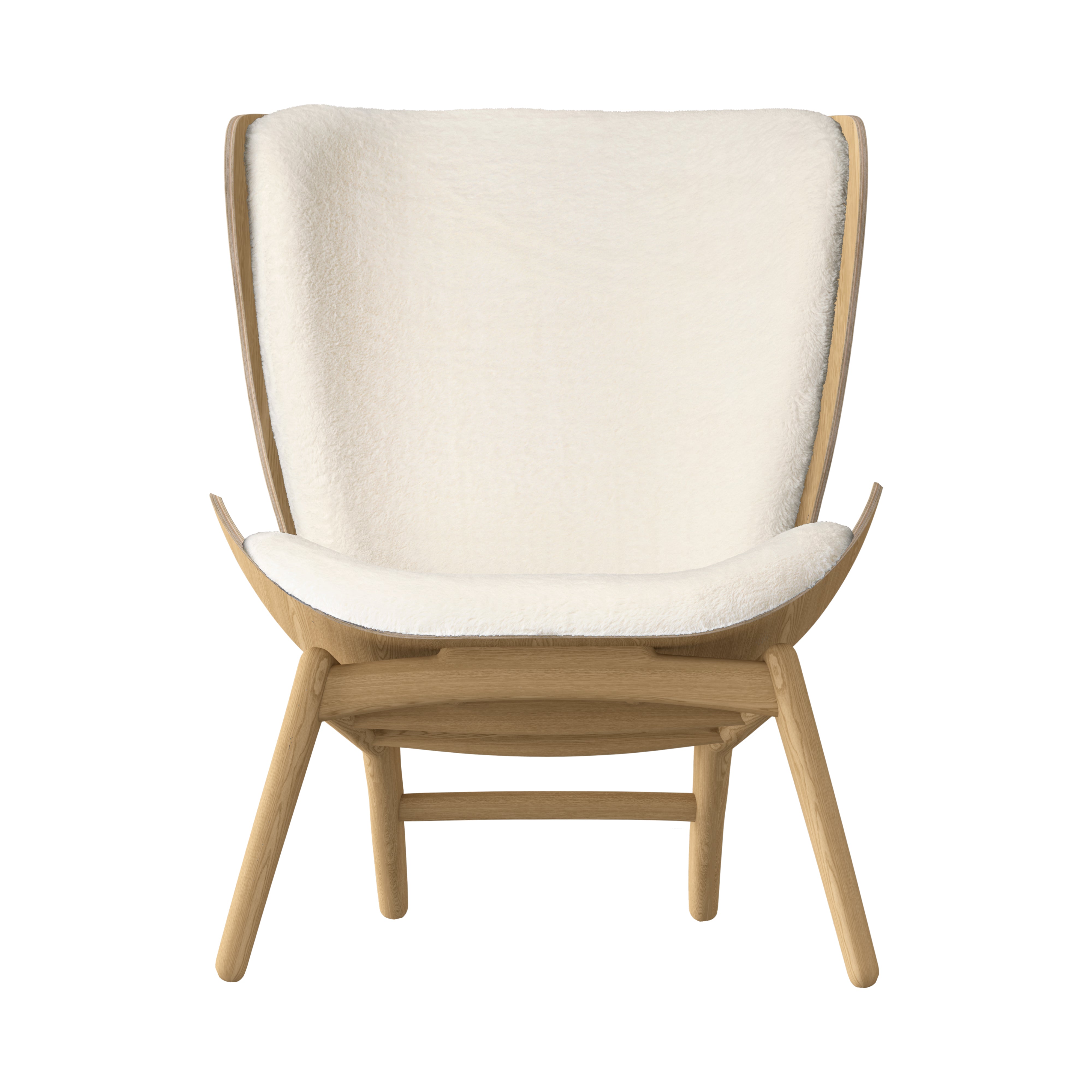 The Reader Wing chair: Oak + Teddy White