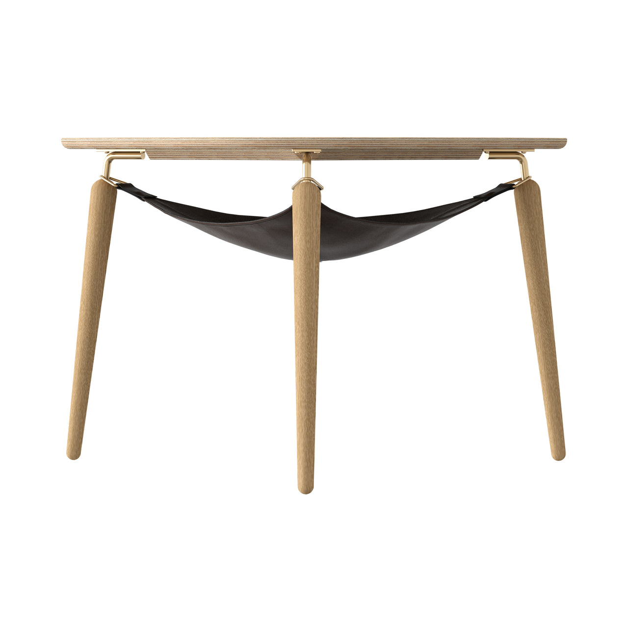 Hang Out Coffee Table: Oak + Brass