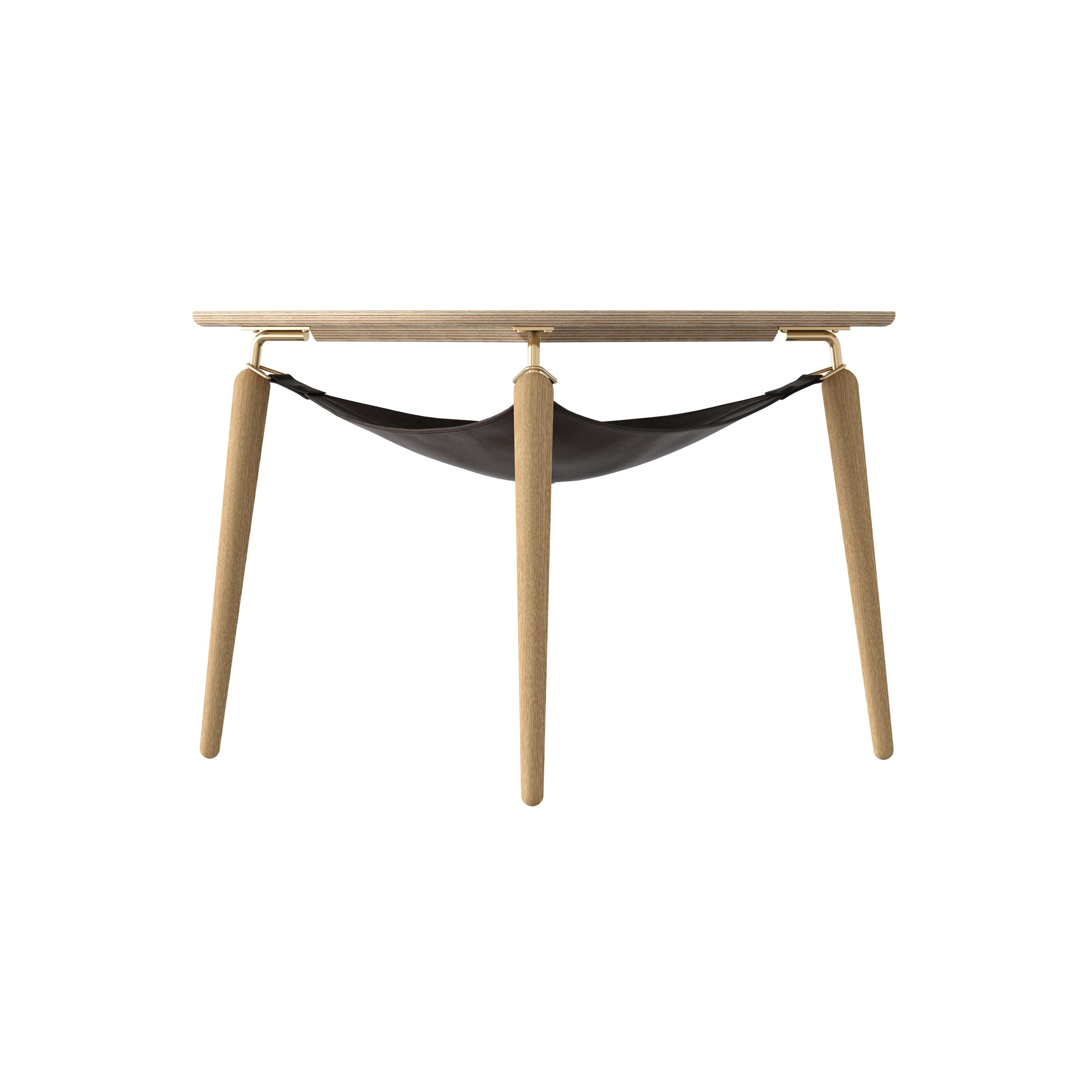Hang Out Coffee Table: Oak + Brass