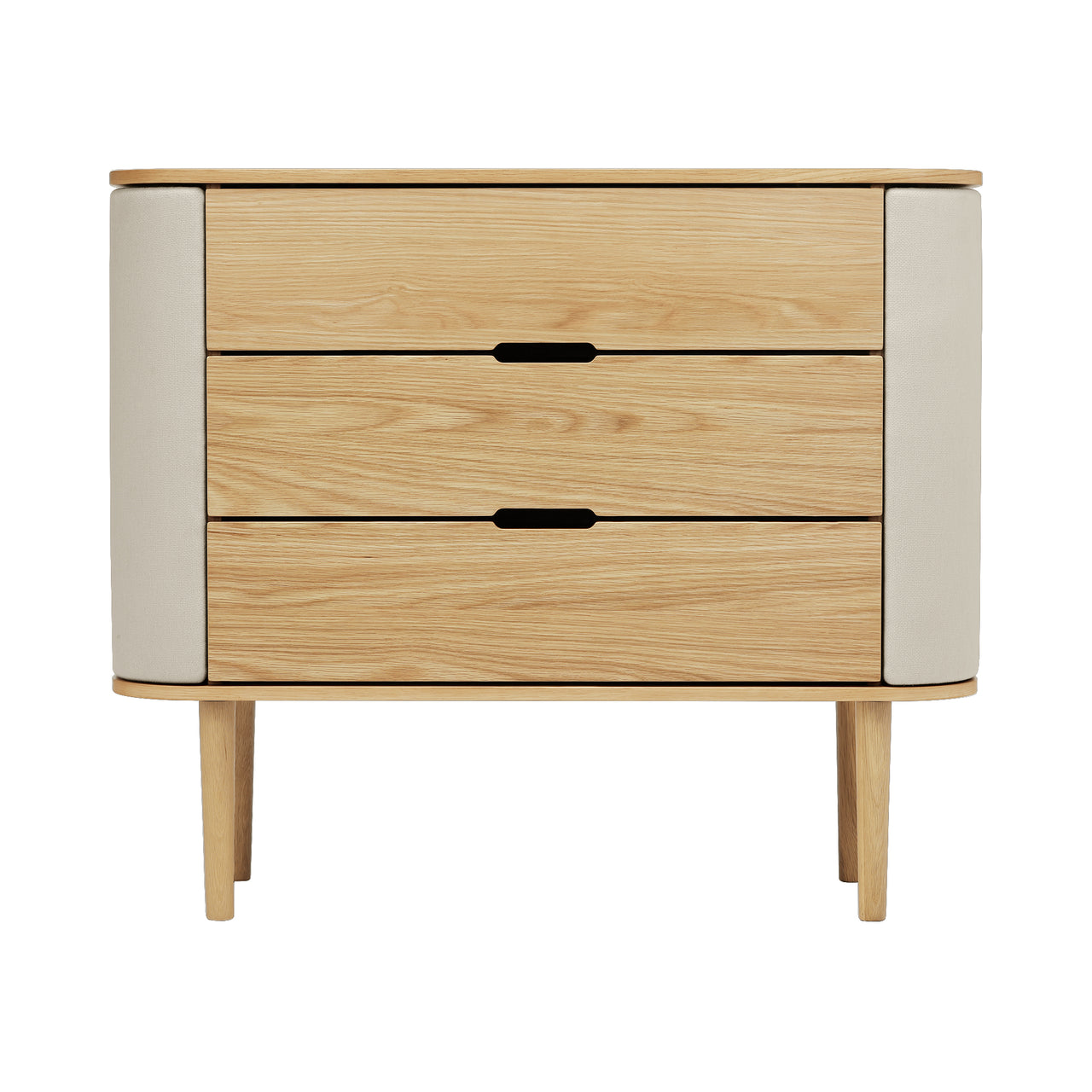 Treasures Dresser: Upholstered + Oak + White Sands
