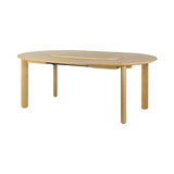 Comfort Circle Dining Table with Extension: Ripples + Oak