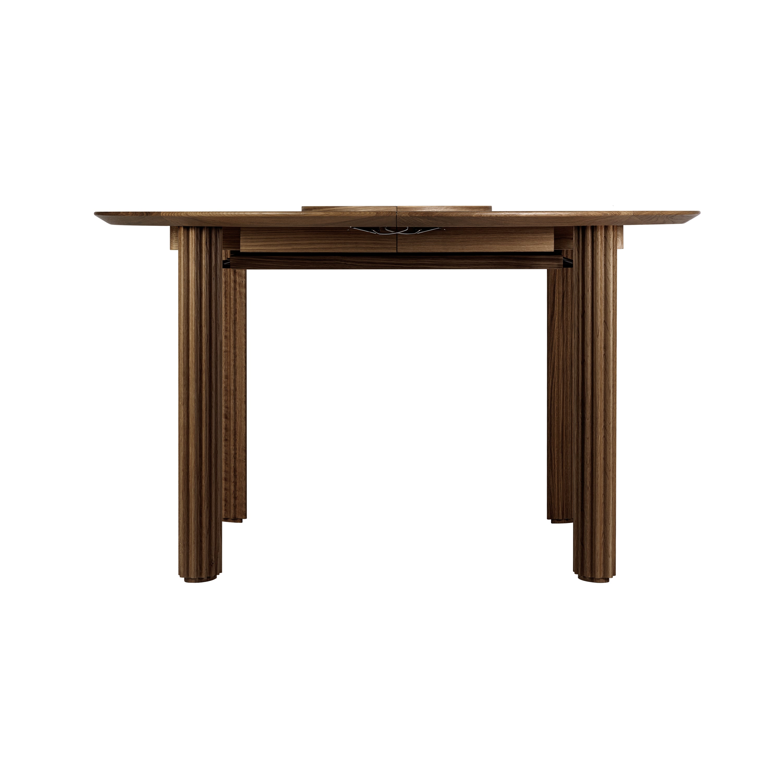 Comfort Circle Dining Table with Extension: Ripples + Oak