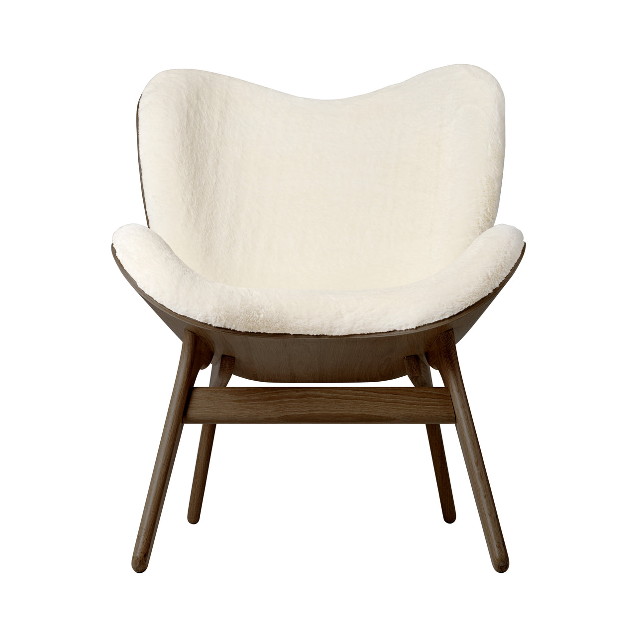 A Conversation Piece Lounge Chair: Dark Oak + Teddy White