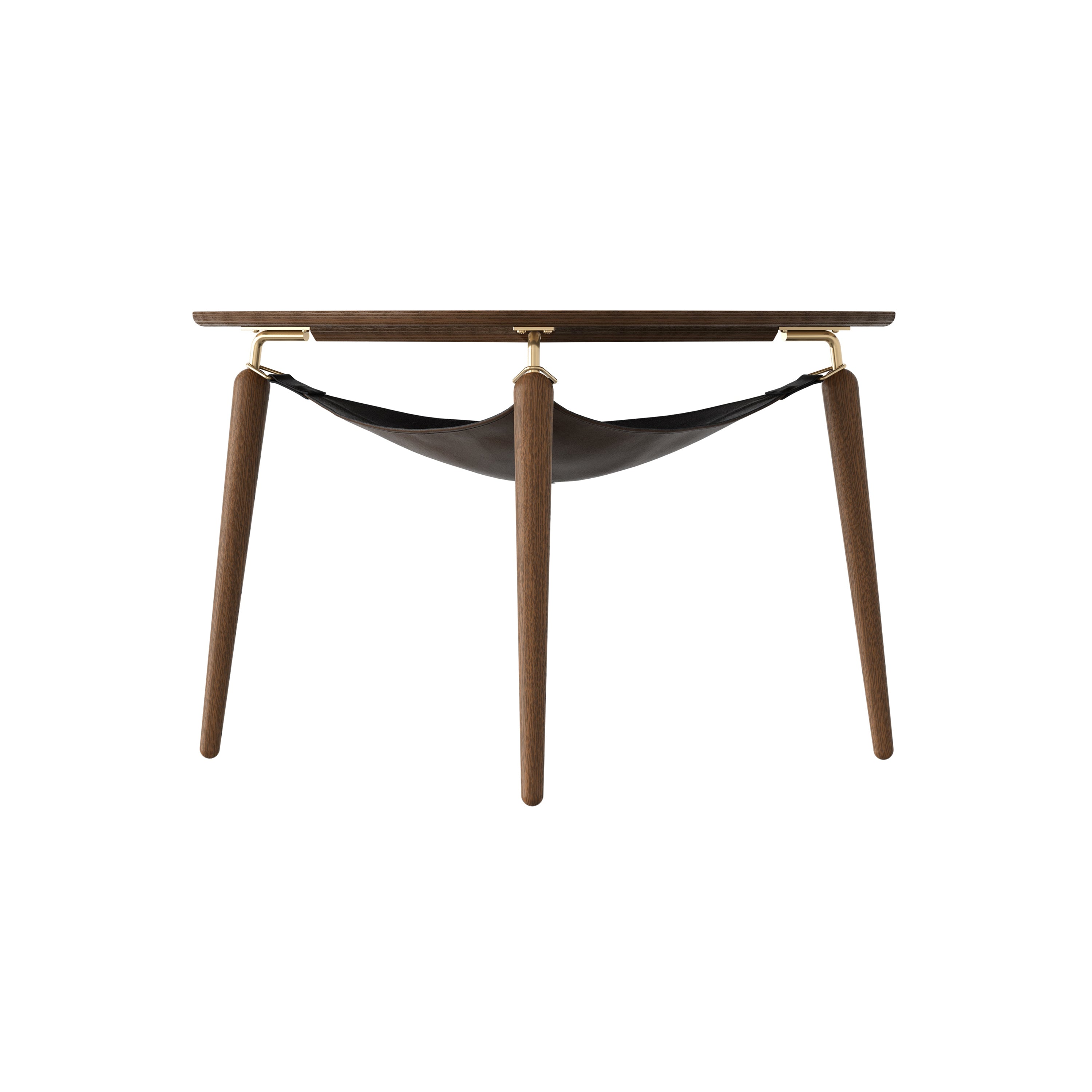 Hang Out Coffee Table: Dark Oak + Brass