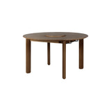 Comfort Circle Dining Table with Extension: Ripples + Dark Oak