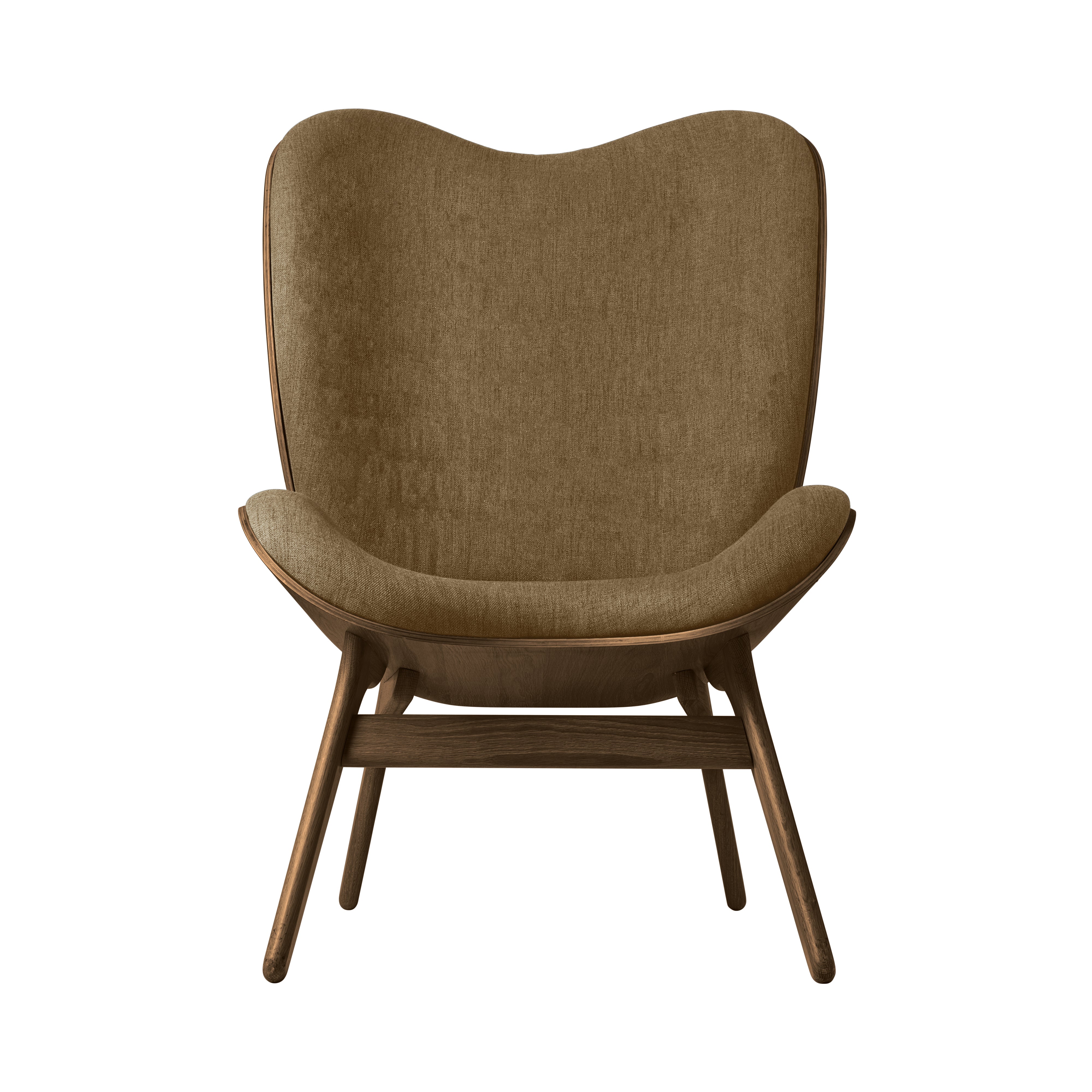 A Conversation Piece Lounge Chair: Tall + Dark Oak + Sugar Brown