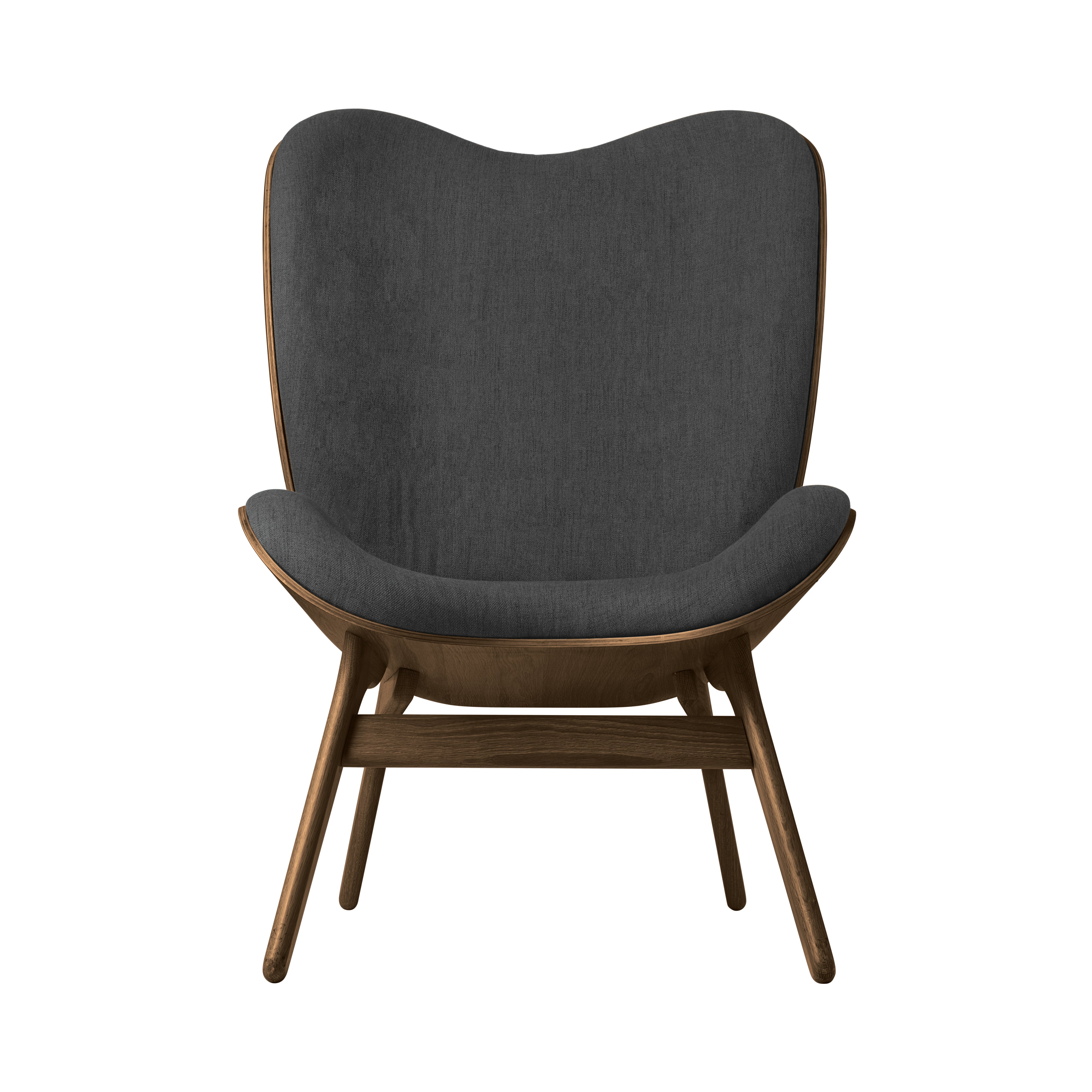 A Conversation Piece Lounge Chair: Tall + Dark Oak + Shadow Grey