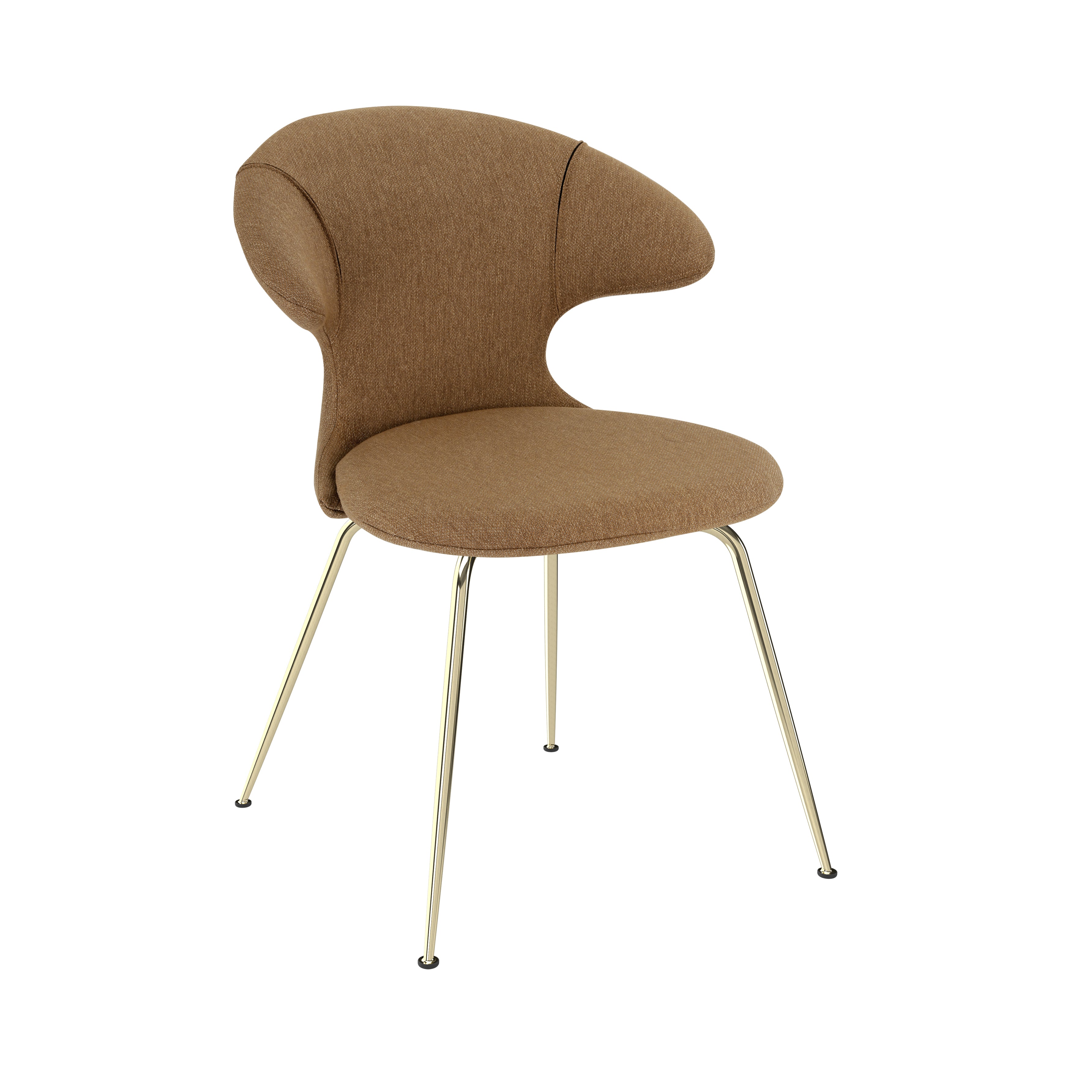 Time Flies Dining Chair: Brass + Sugar Brown