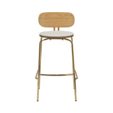 Curious Bar + Counter Stool: Bar + Brass + With White Sands Cushion