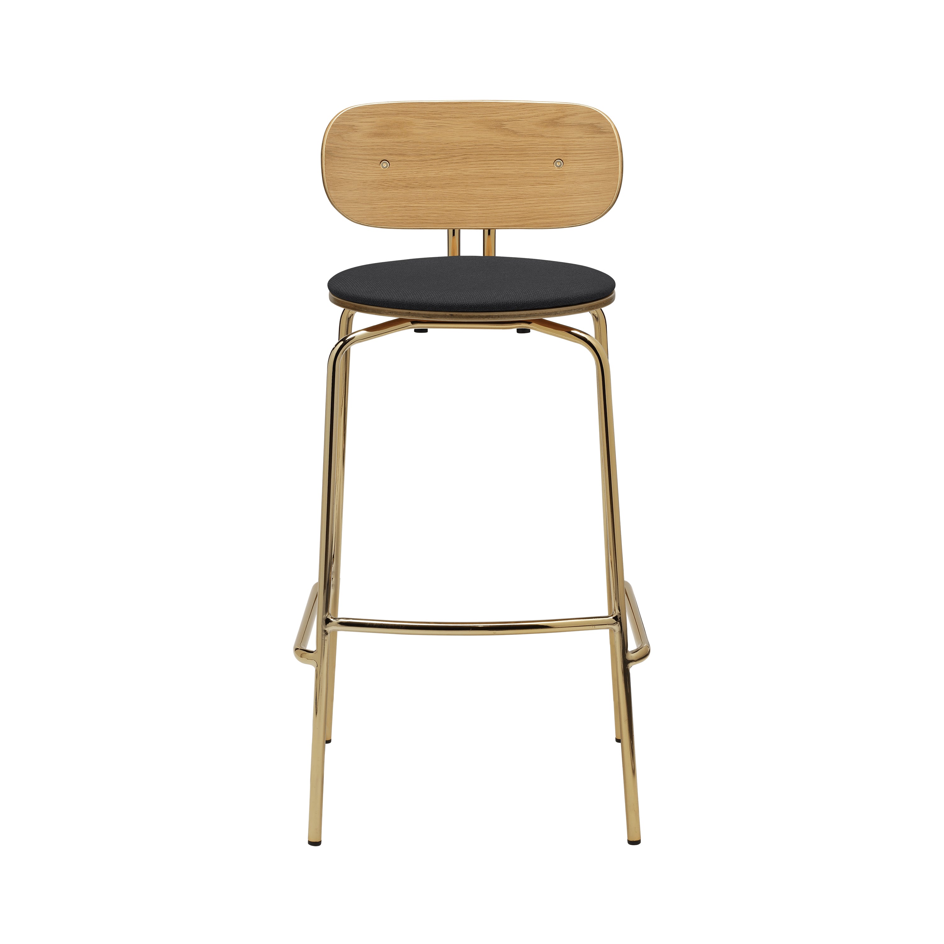 Curious Bar + Counter Stool: Bar + Brass + With Shadow Cushion