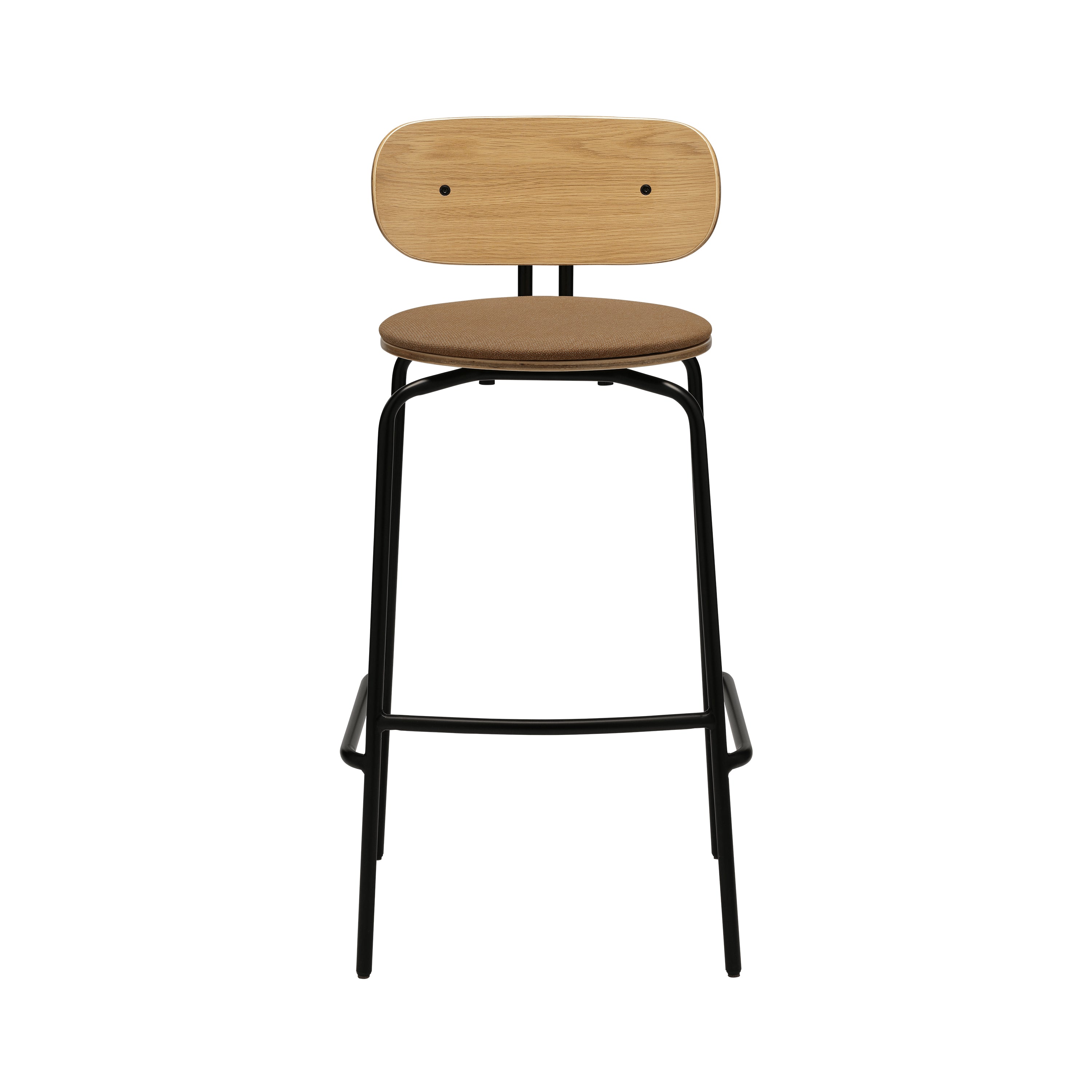 Curious Bar + Counter Stool: Bar + Black + With Sugar Brown Cushion