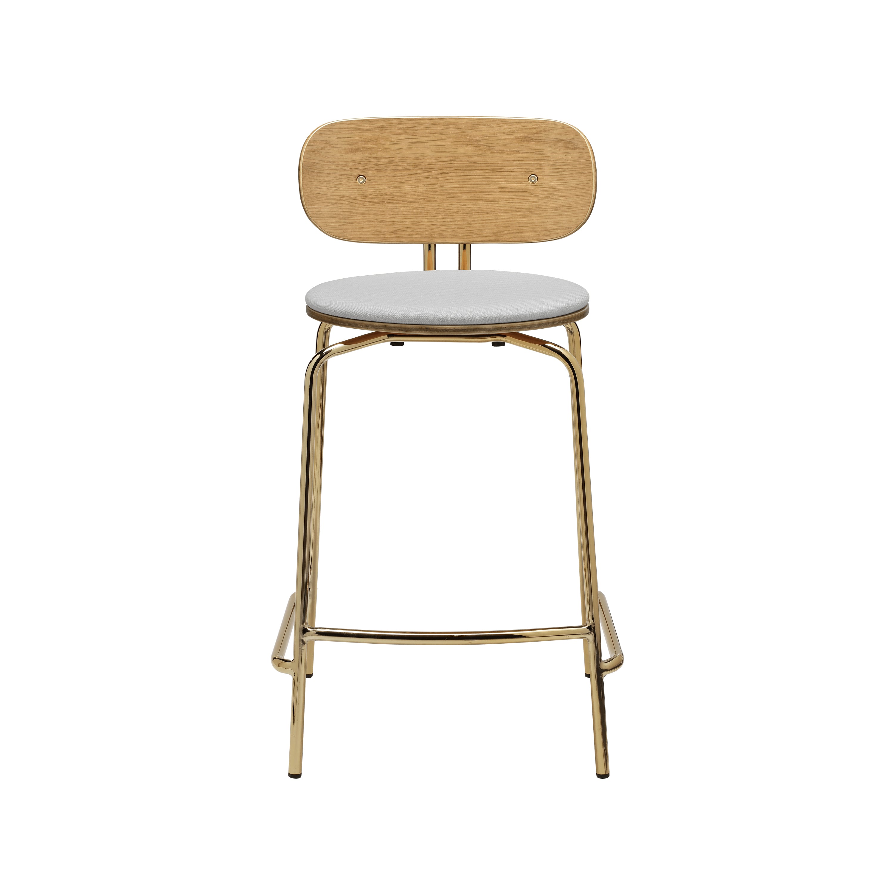 Curious Bar + Counter Stool: Counter + Brass + With Sterling Cushion