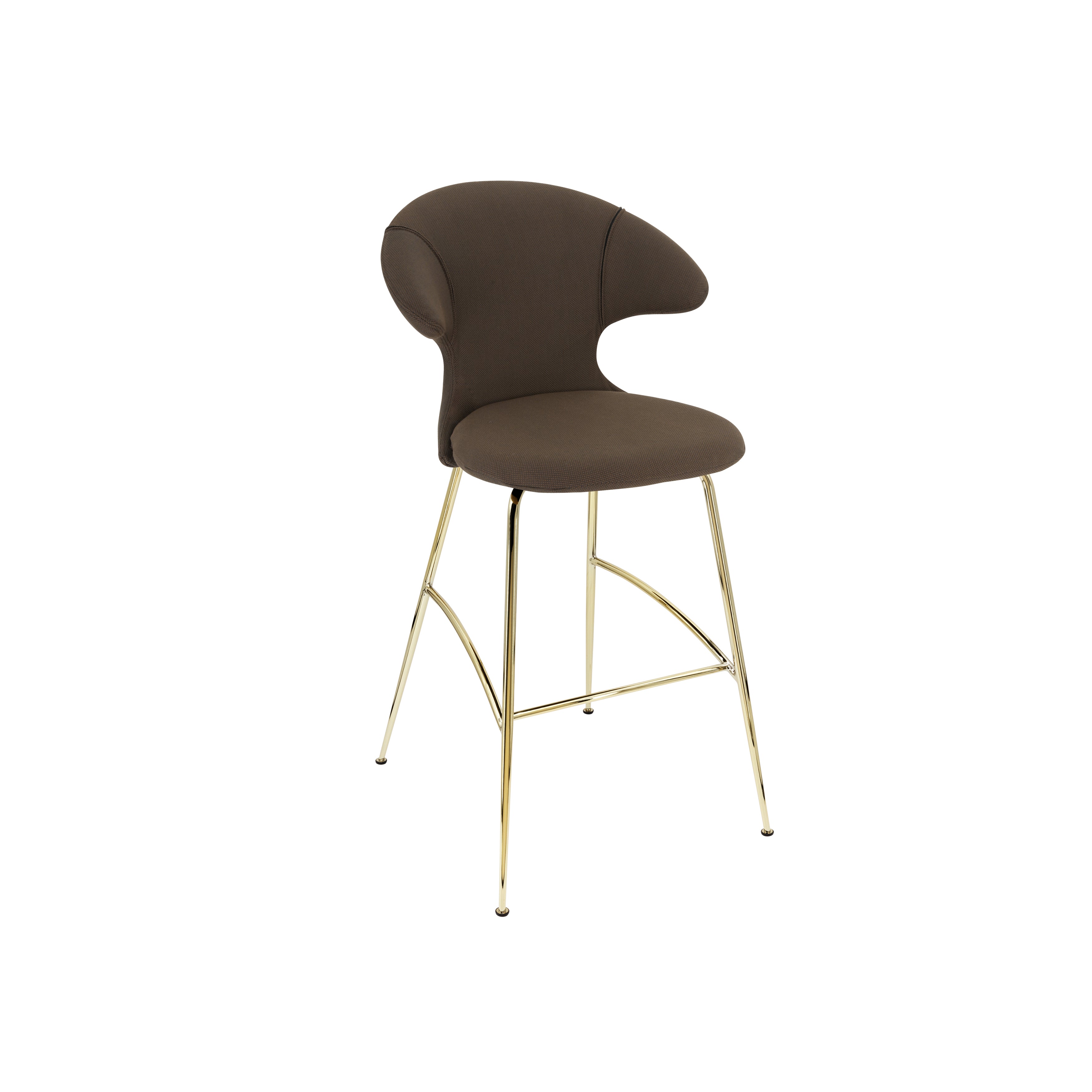 Time Flies Bar Stool: Brass + teddy brown