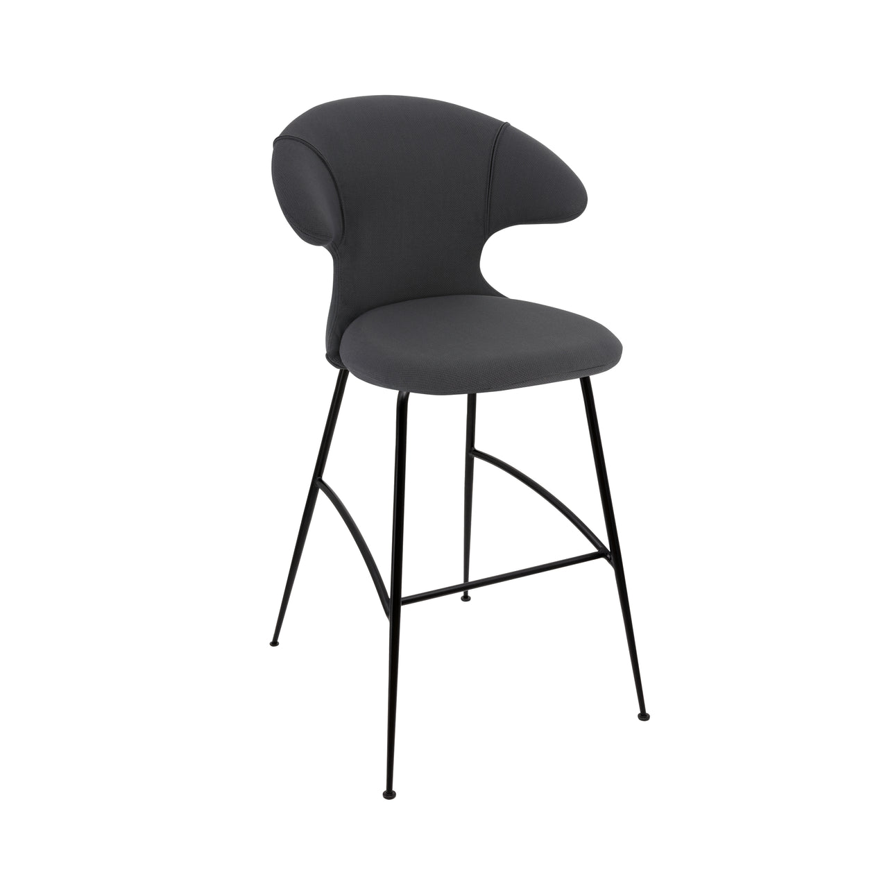 Time Flies Bar Stool: Black + Shadow