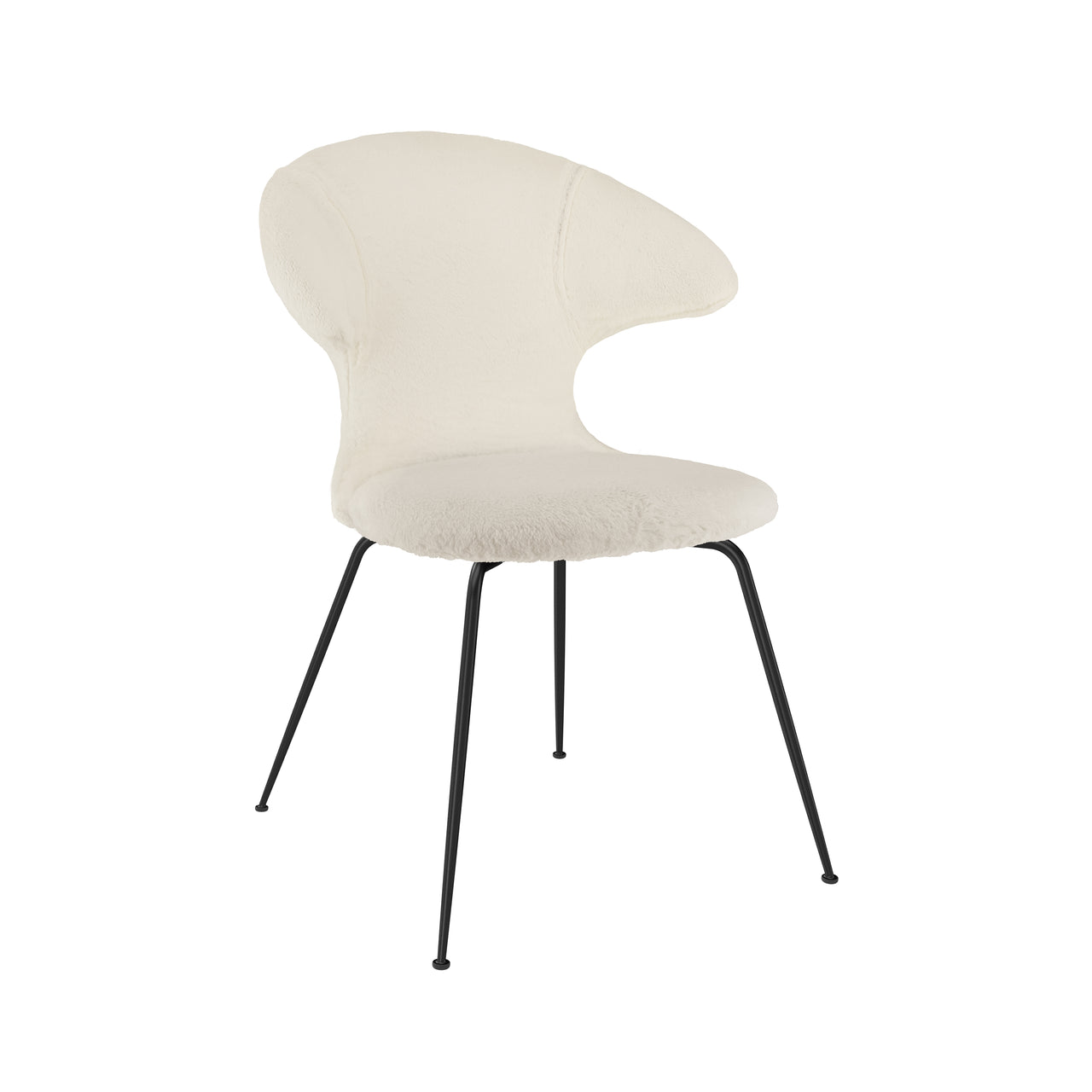 Time Flies Dining Chair: Black + Teddy White