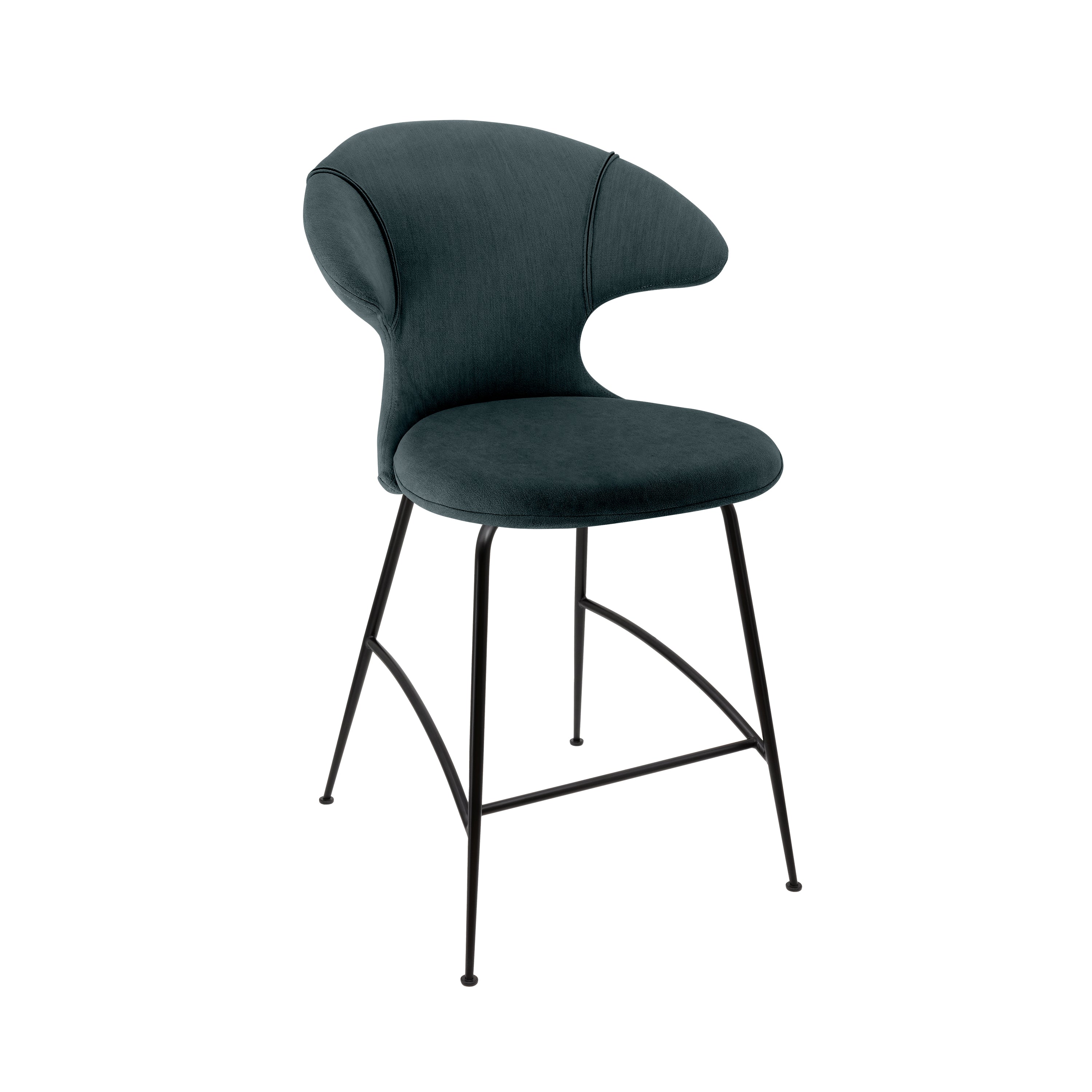 Time Flies Counter Stool: Black + Quantom Blue