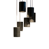 Solid Pendant: 6 + Cylinder + Nero Marquina Marble + White