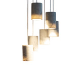 Solid Pendant: 6 + Cylinder + Carrara Marble + White