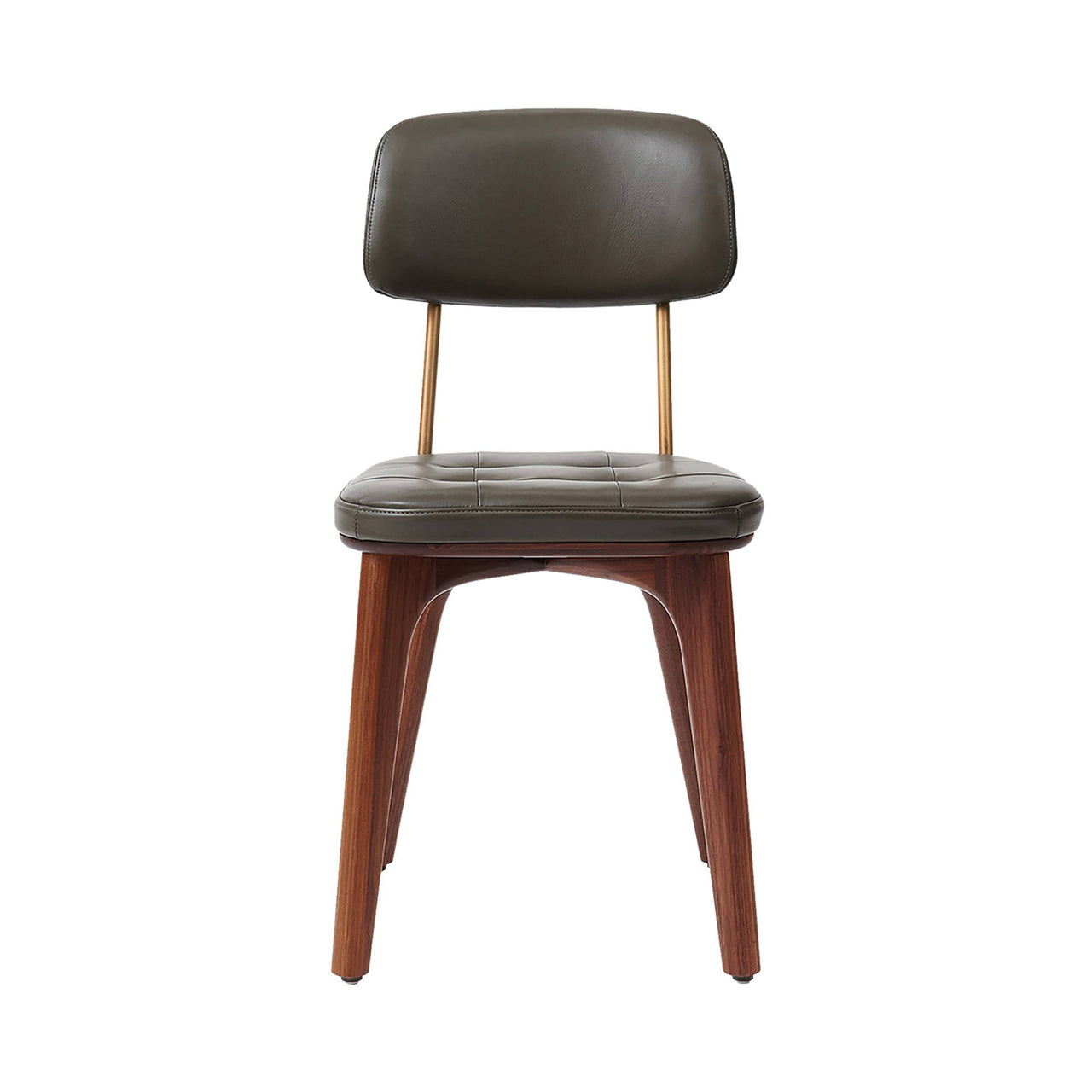 Utility Dining Chair: Upholstered + Natural Walnut