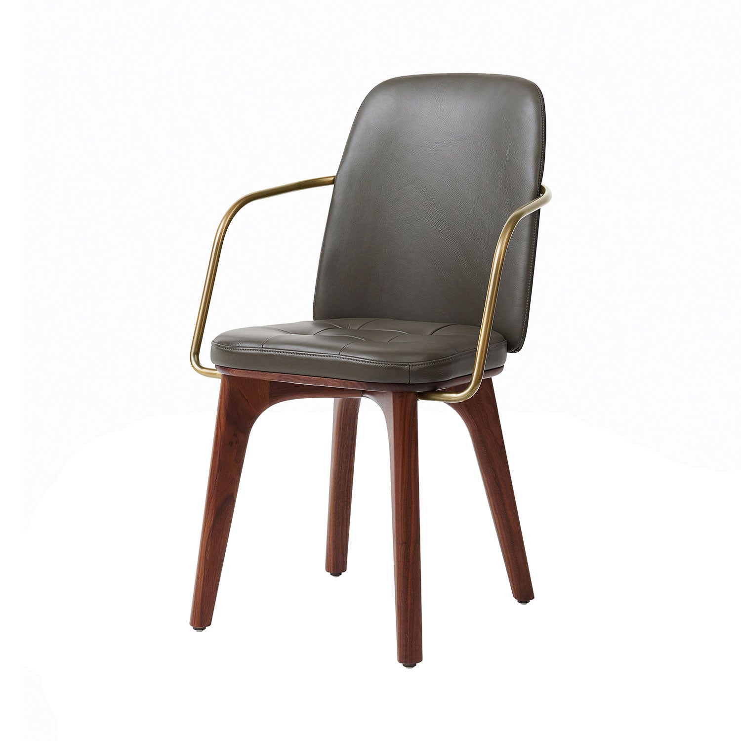 Utility Highback Dining Armchair: Dark Brown Oak