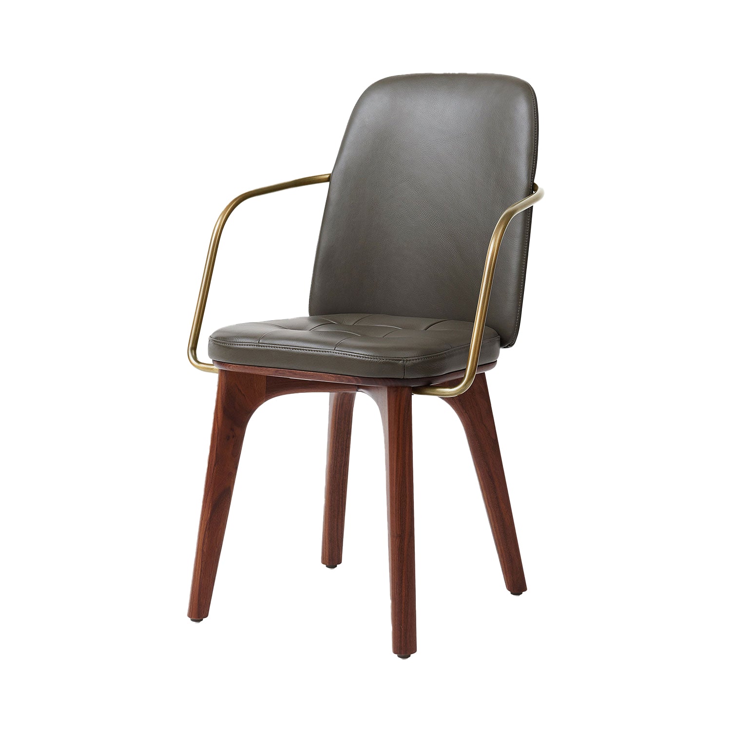 Utility Highback Dining Armchair: Dark Brown Oak