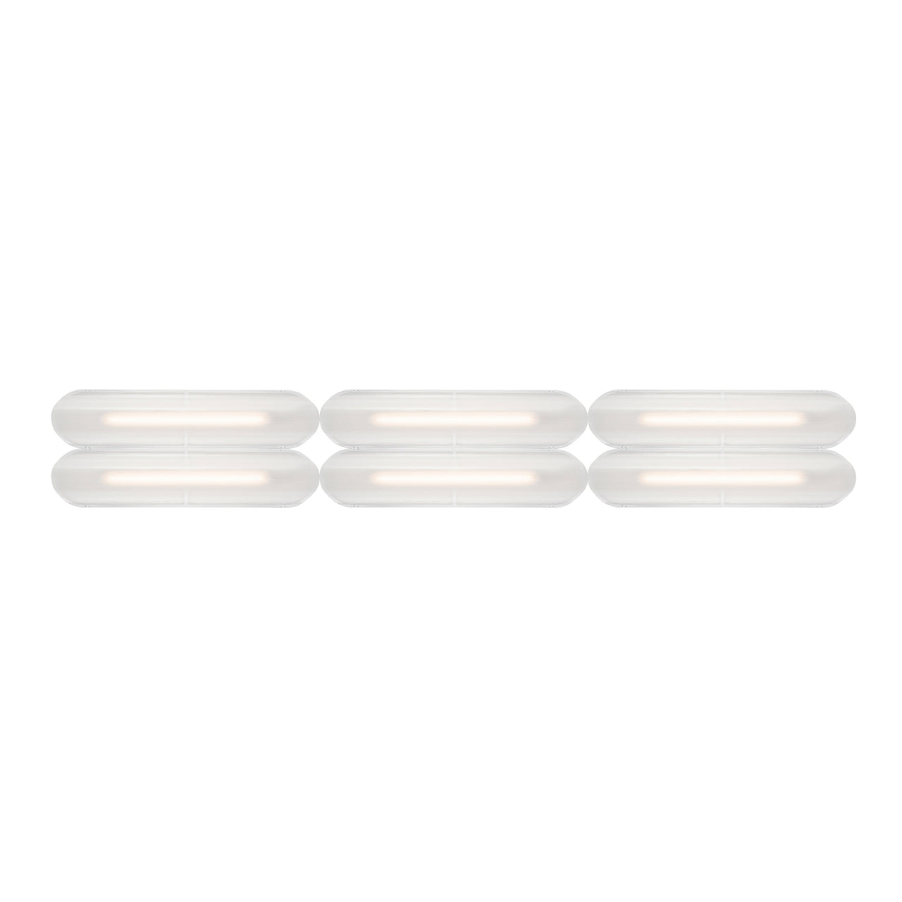 Vale System Ceiling/Wall Light: Horizontal + Side-to-End + Silica + Vale 6 - SE1