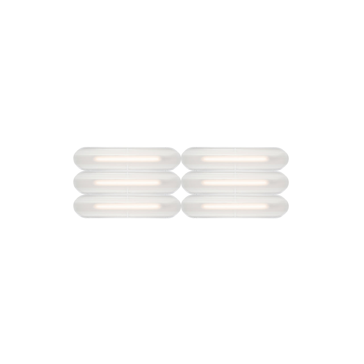 Vale System Ceiling/Wall Light: Horizontal + Side-to-End + Silica + Vale 6 - SE2