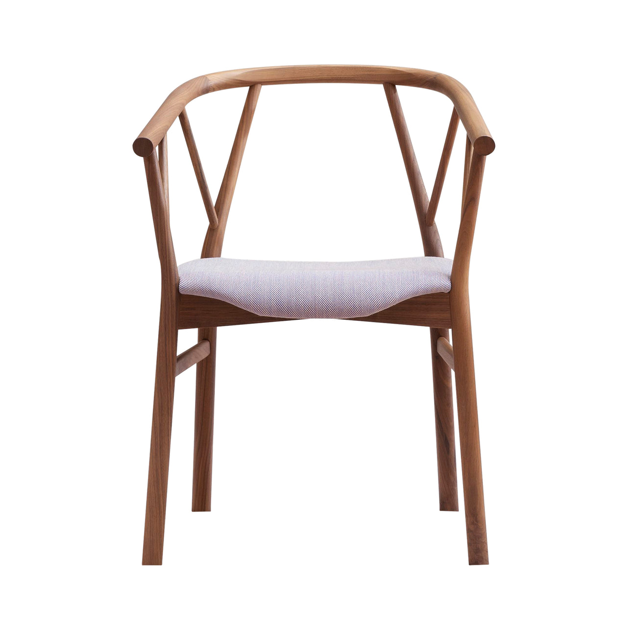 Valerie Armchair: Upholstered + Oak Stained Walnut