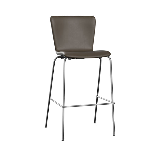 Vico Duo Bar + Counter Chair: Fully Upholstered + Bar + Chrome