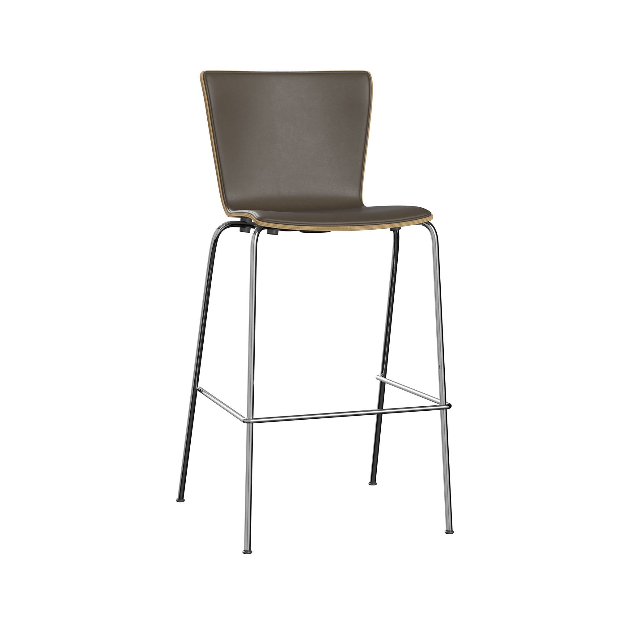 Vico Duo Bar + Counter Chair: Fully Upholstered + Bar + Chrome