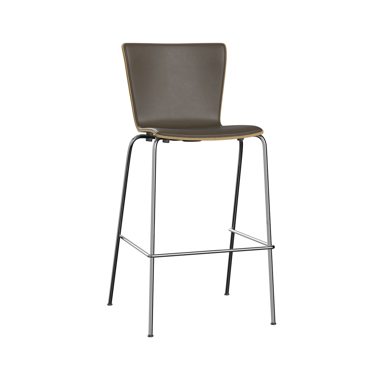 Vico Duo Bar + Counter Chair: Fully Upholstered + Bar + Chrome