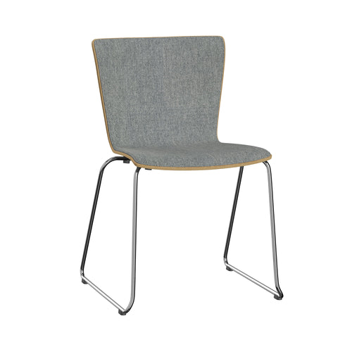 Vico Duo Chair: Sledge Base + Front Upholstered + Without Linking Device + Black Ash