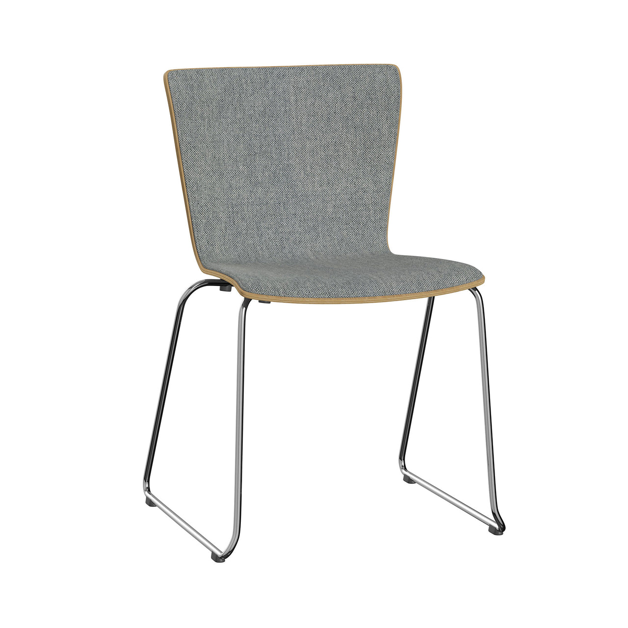 Vico Duo Chair: Sledge Base + Front Upholstered + Without Linking Device + Black Ash