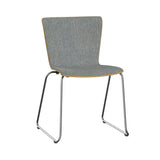 Vico Duo Chair: Sledge Base + Front Upholstered + Without Linking Device + Black Ash