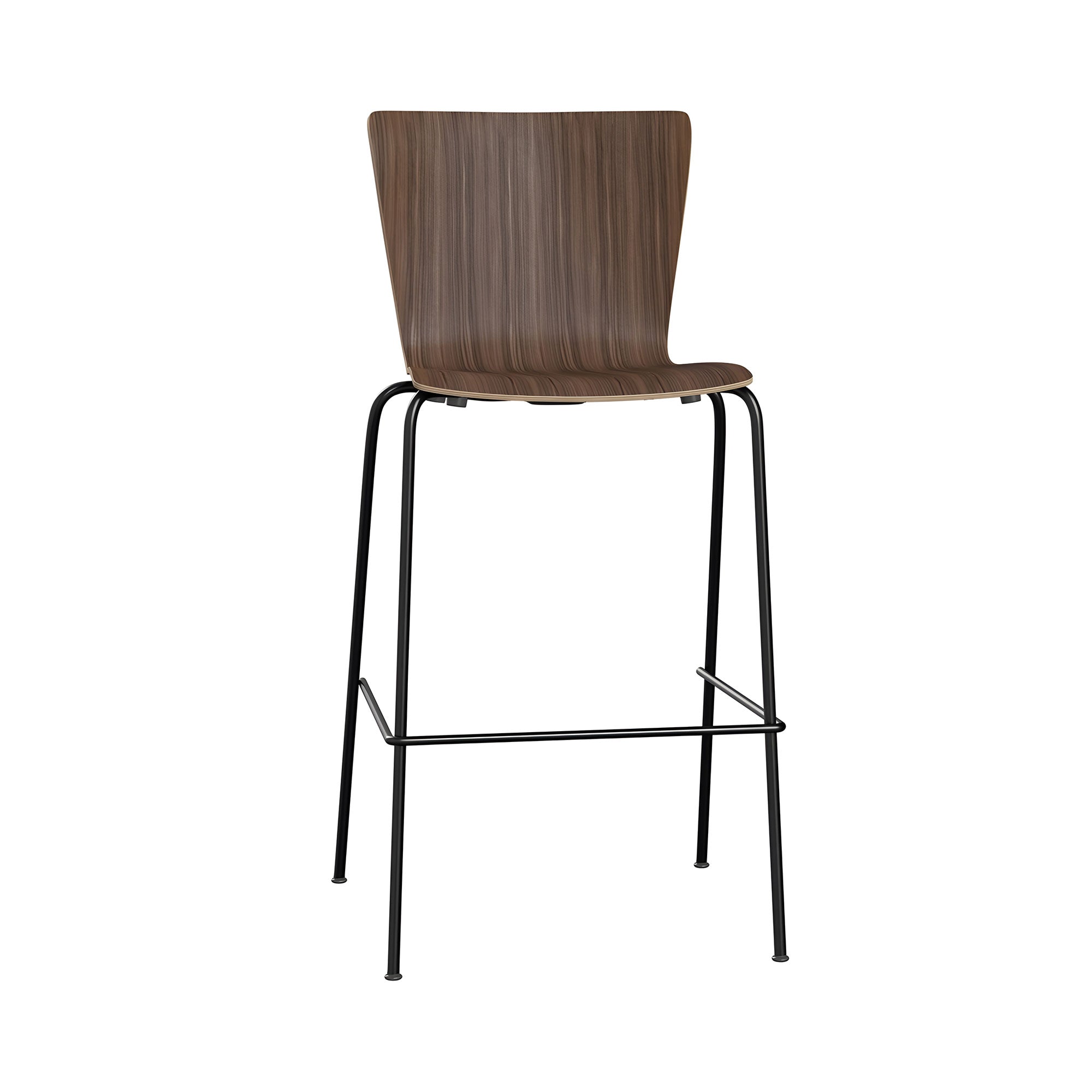 Vico Duo Stacking Bar + Counter Chair + Bar + Clear Lacquered Walnut + Black