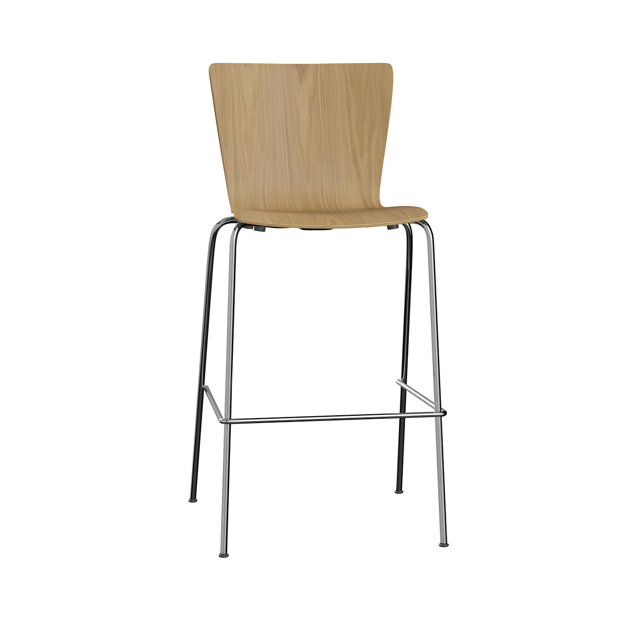 Vico Duo Stacking Bar + Counter Chair + Bar + Clear Lacquered Oak + Chrome