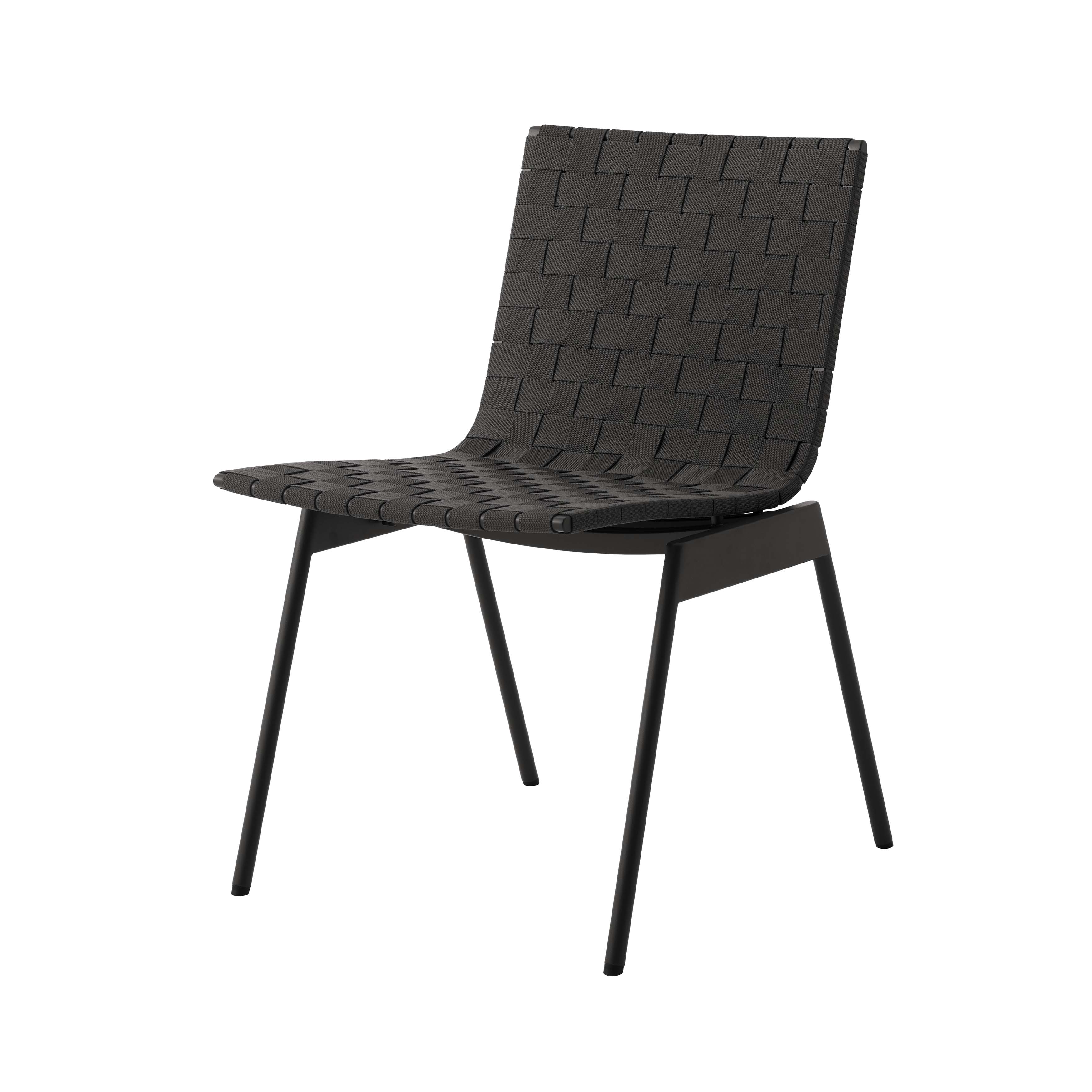 Ville AV33 Side Chair: Outdoor + Warm Black + Without Cushion