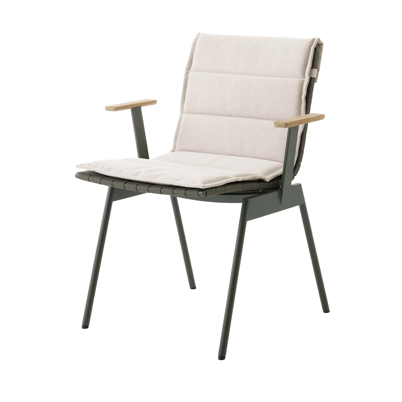 Ville AV33 Armchair: Outdoor + Bronze Green + With Heritage Papyrus Cushion