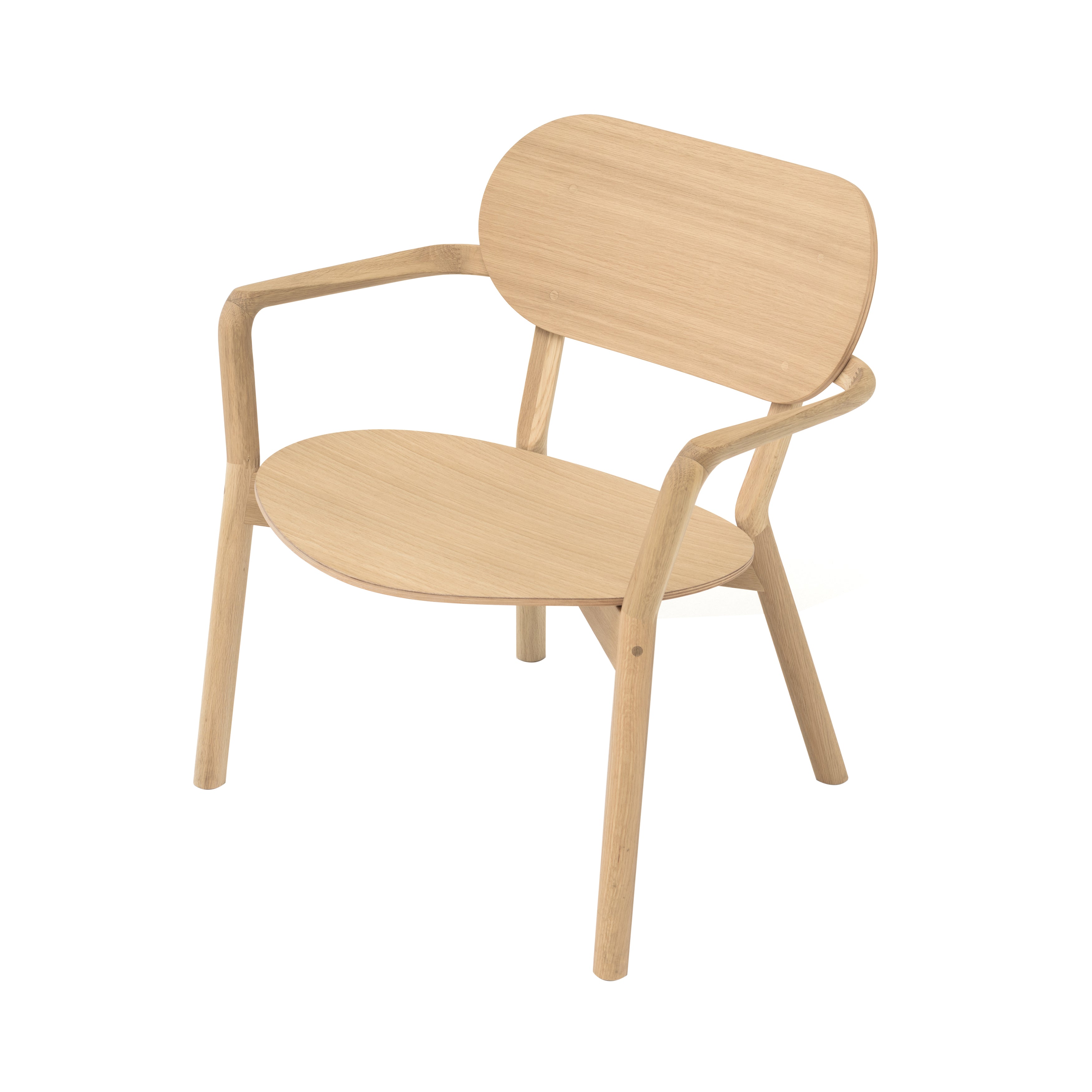 Castor Low Chair: Pure Oak + Without Pad