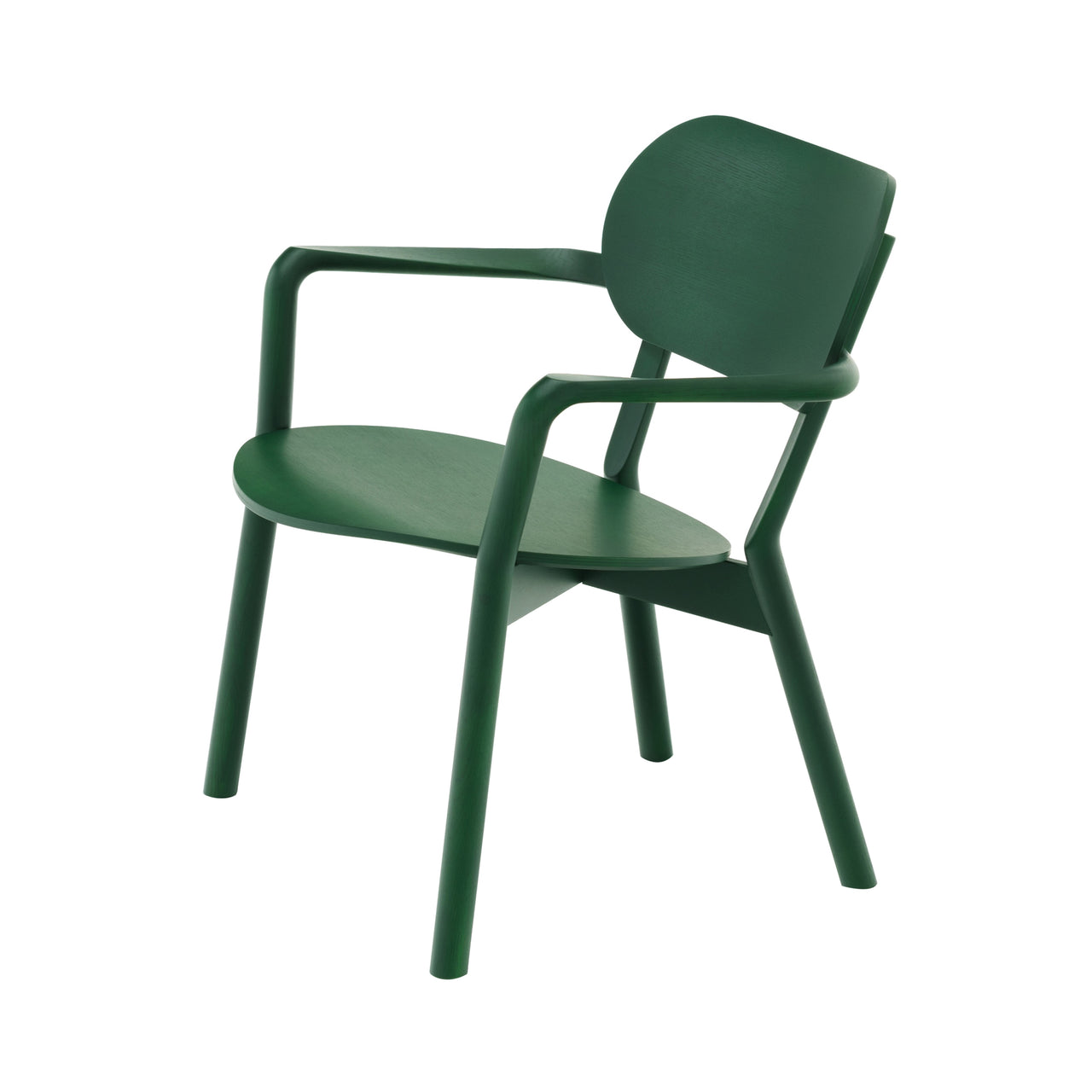 Castor Low Chair: Moss Green Oak + Without Pad
