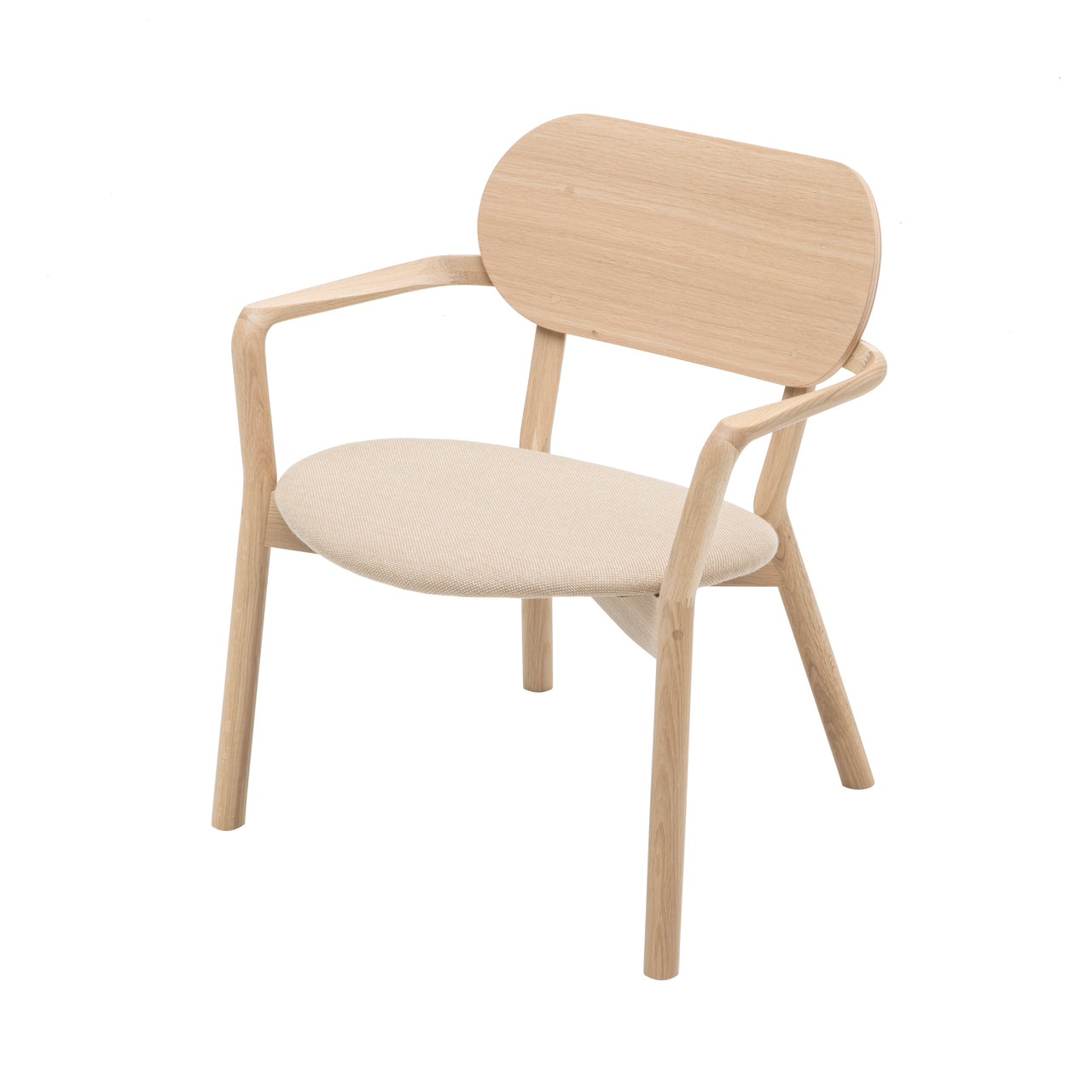Castor Low Chair: Pure Oak + With Pad